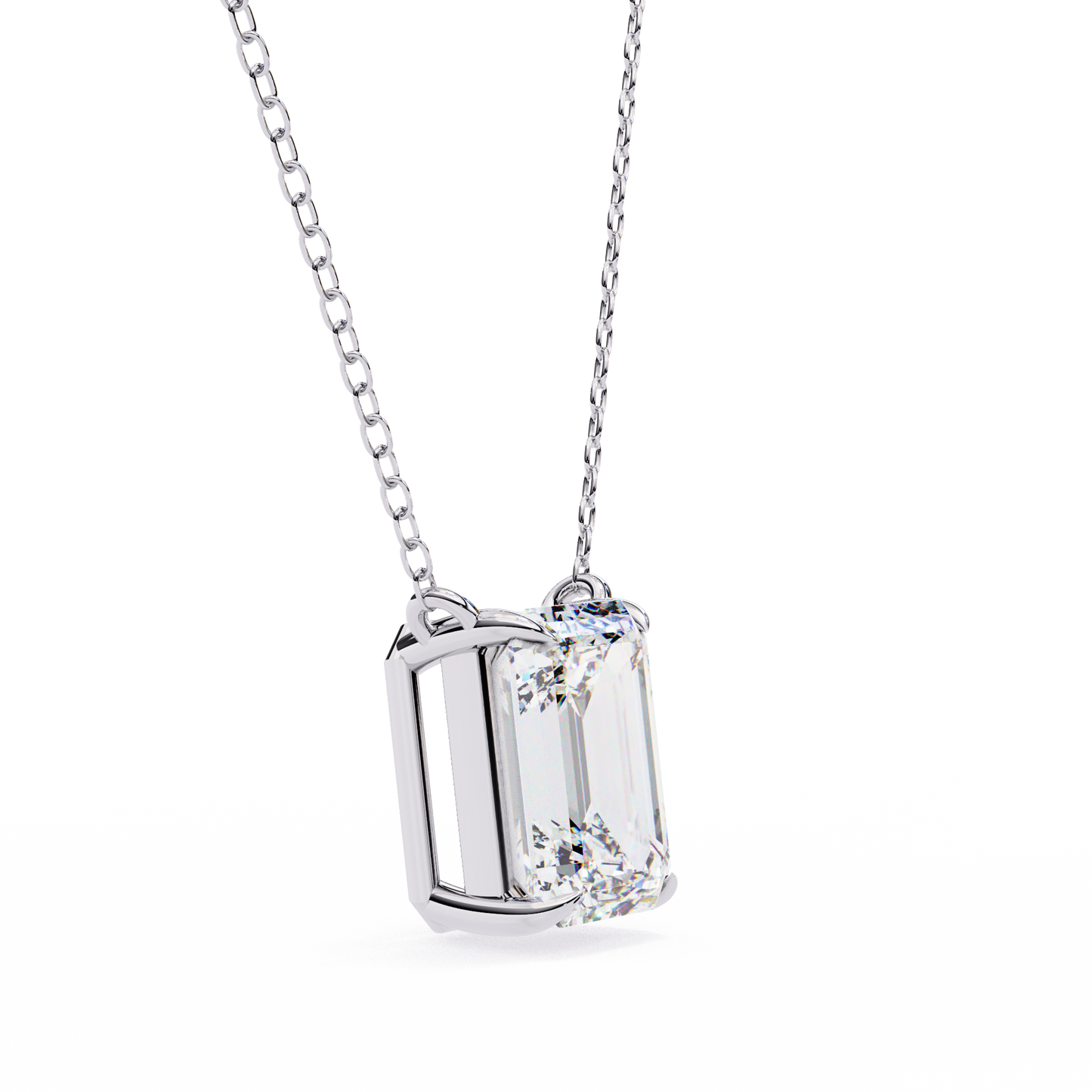1.00 carat emerald cut solitaire diamond pendant necklace – brilliant fine jewelry