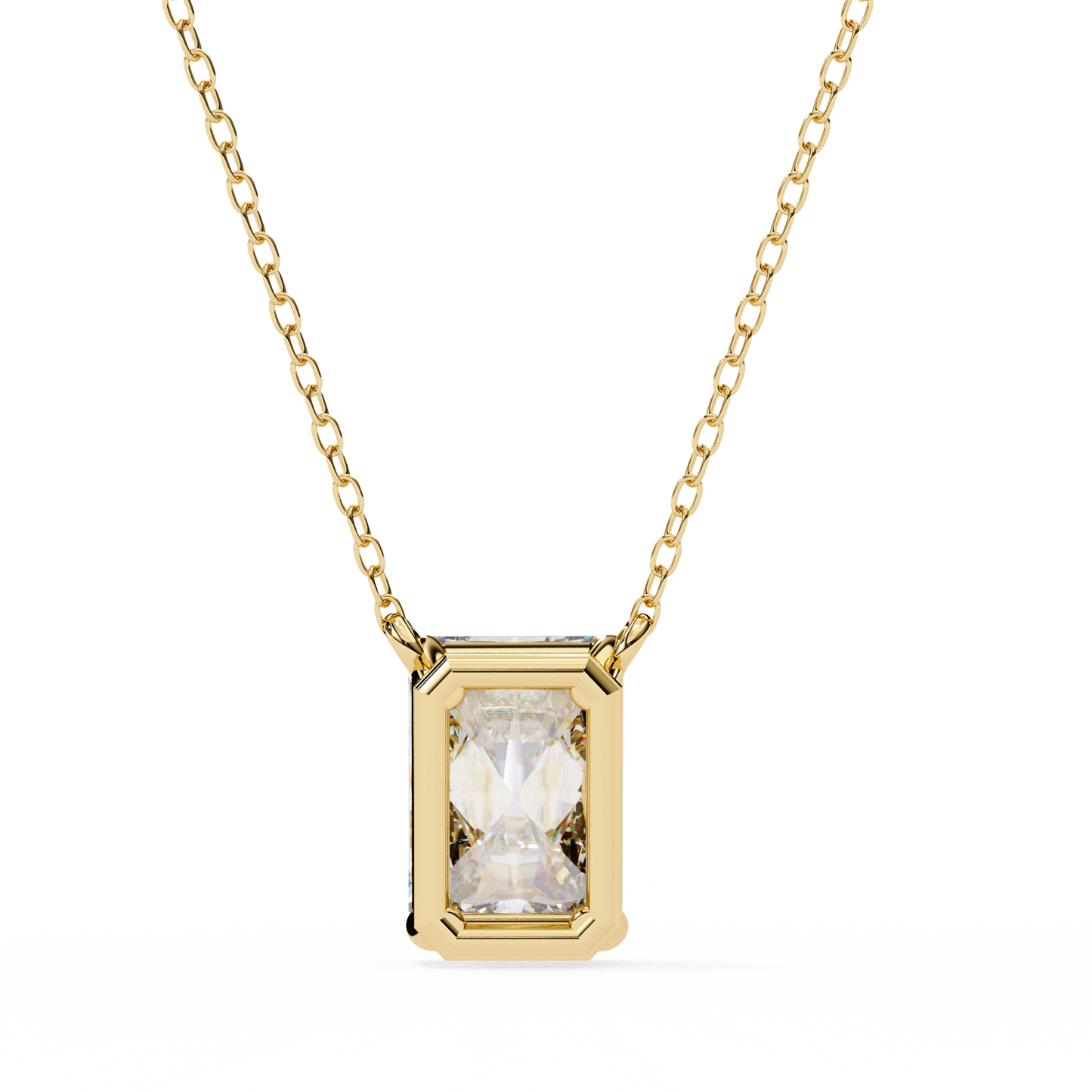 1.00 carat emerald cut solitaire diamond pendant necklace – brilliant fine jewelry