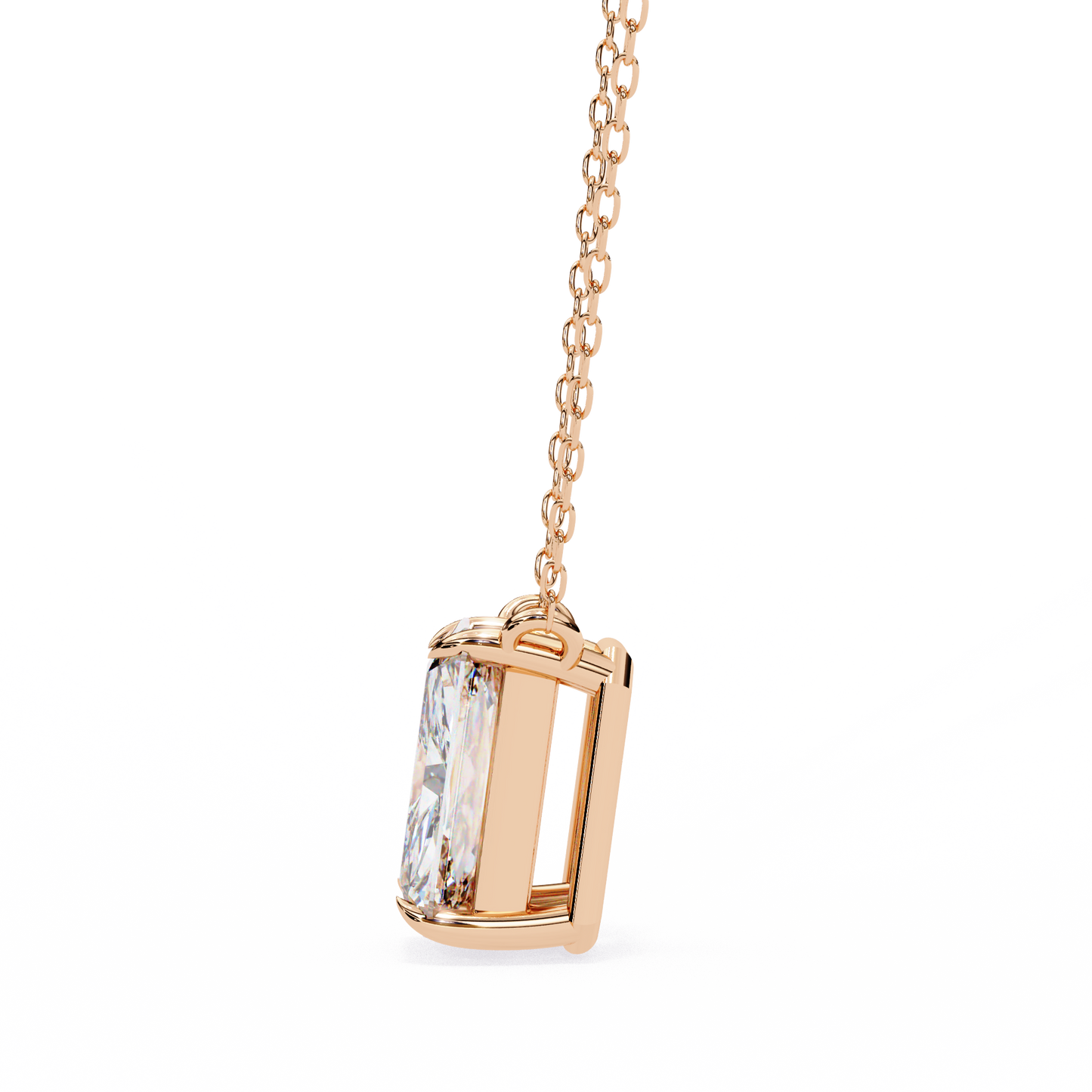 1.00 carat emerald cut solitaire diamond pendant necklace – brilliant fine jewelry