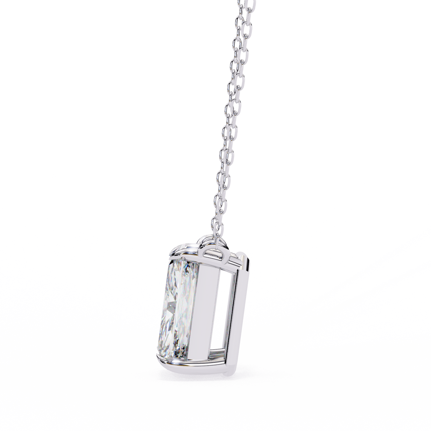 1.00 carat emerald cut solitaire diamond pendant necklace – brilliant fine jewelry