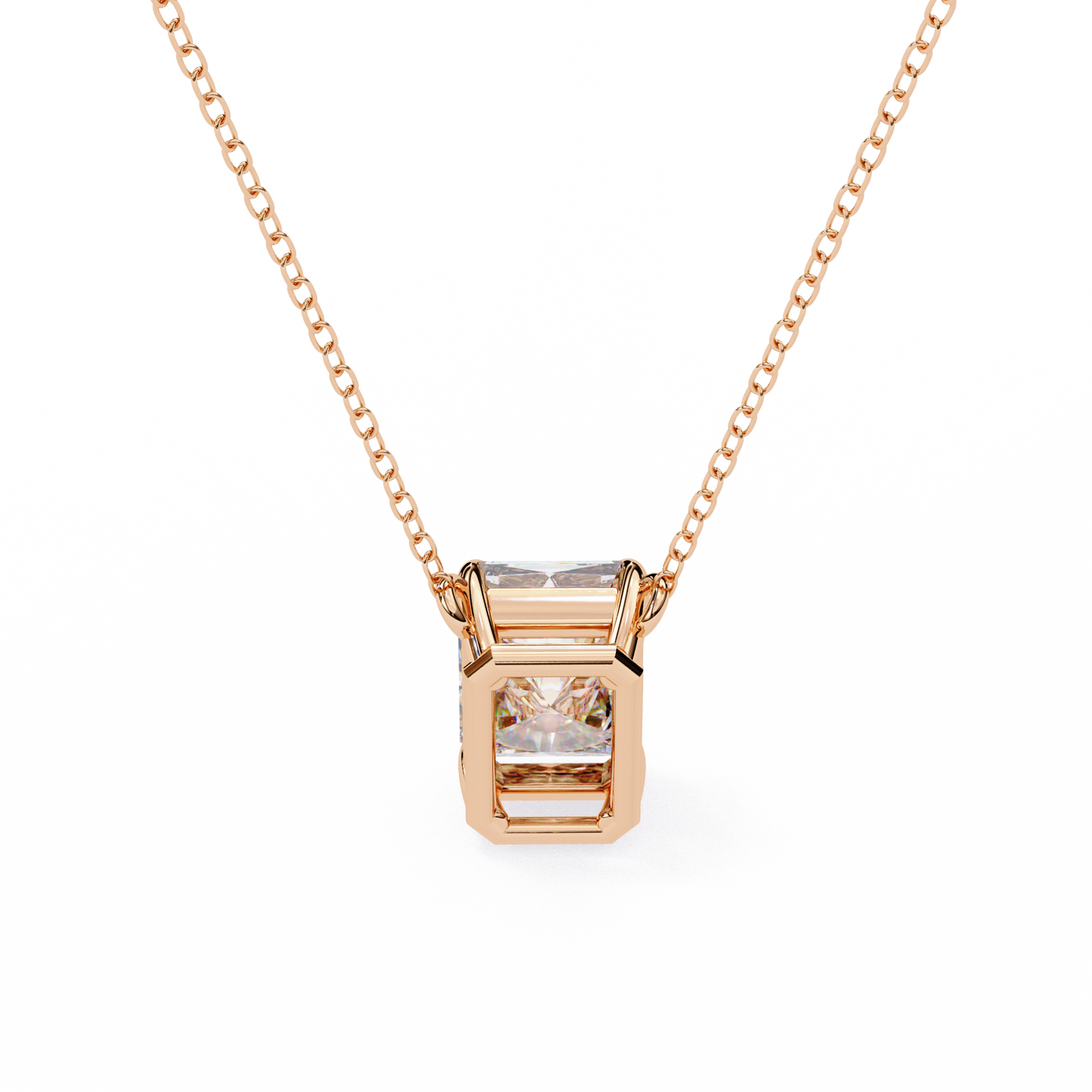 1.00 carat emerald cut solitaire diamond pendant necklace – brilliant fine jewelry