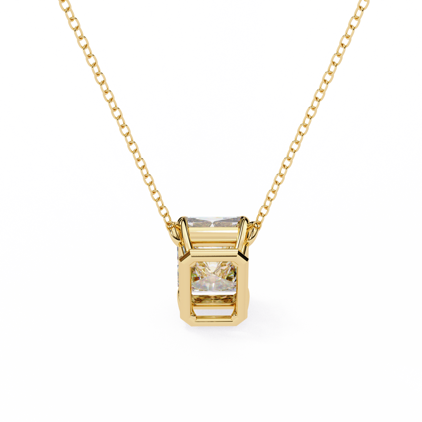 1.00 carat emerald cut solitaire diamond pendant necklace – brilliant fine jewelry