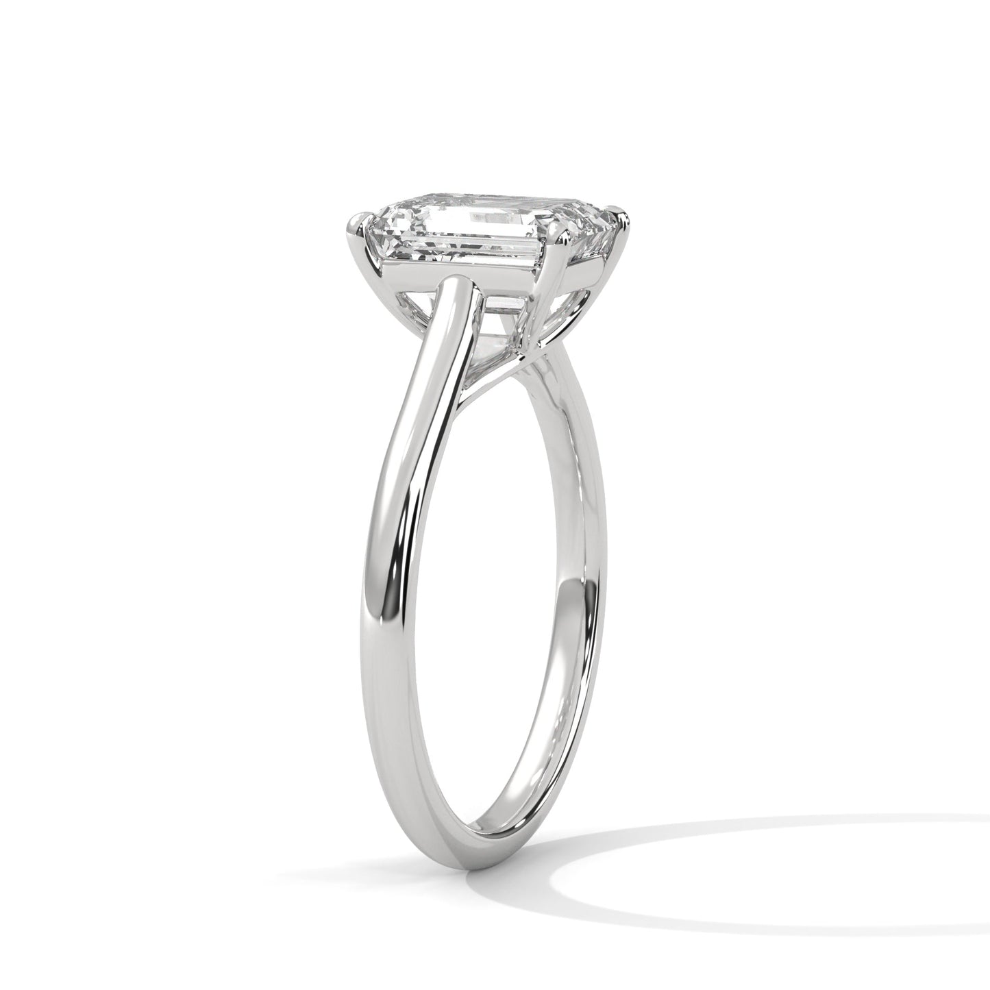 2.00 carat emerald cut four-prong solitaire diamond engagement ring for women