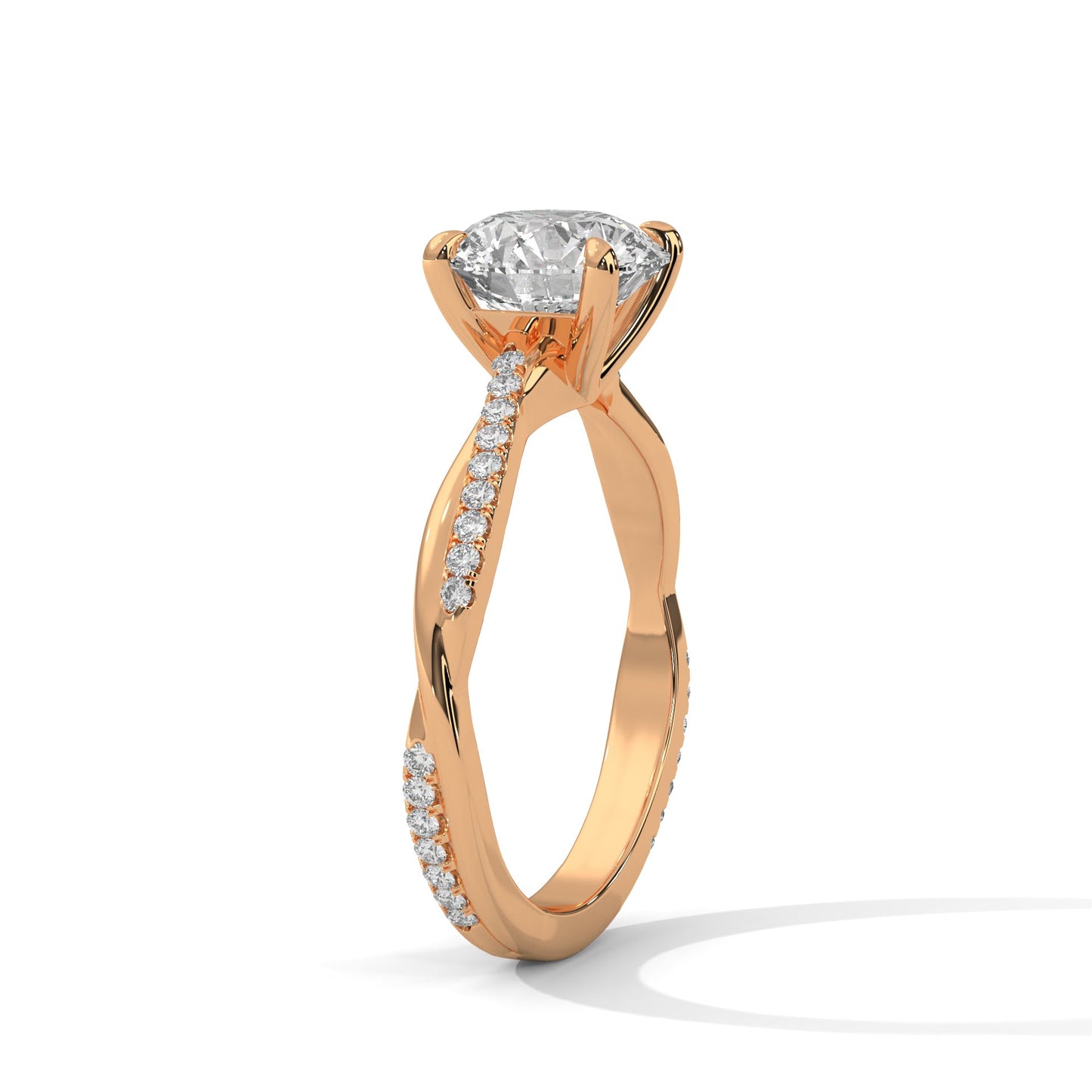 timeless 2.16 ct round cut twisted band diamond solitaire ring – bridal jewelry