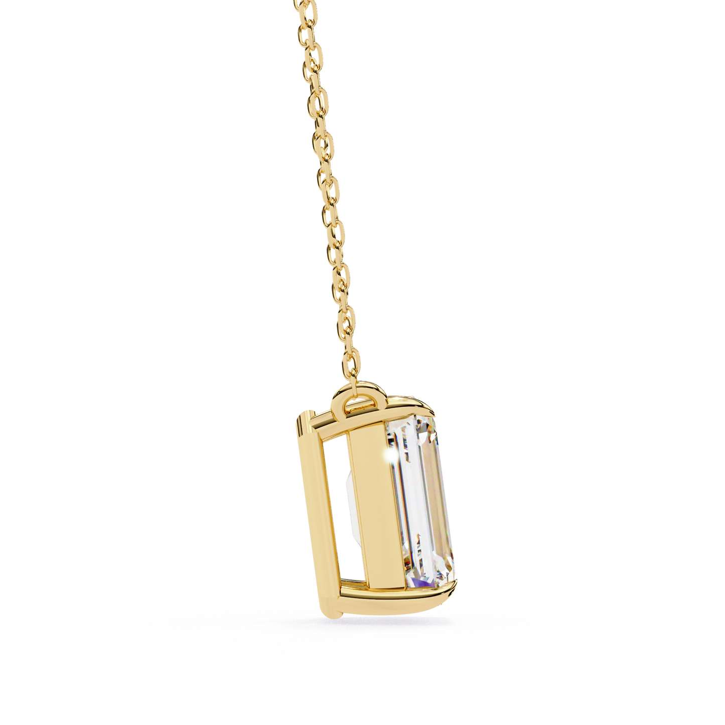 1.00 carat emerald cut solitaire diamond pendant necklace – brilliant fine jewelry