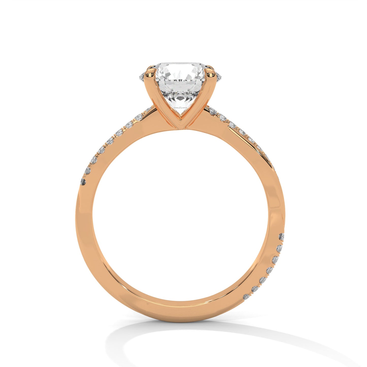 timeless 2.16 carat round cut twisted band diamond solitaire ring โ bridal jewelry