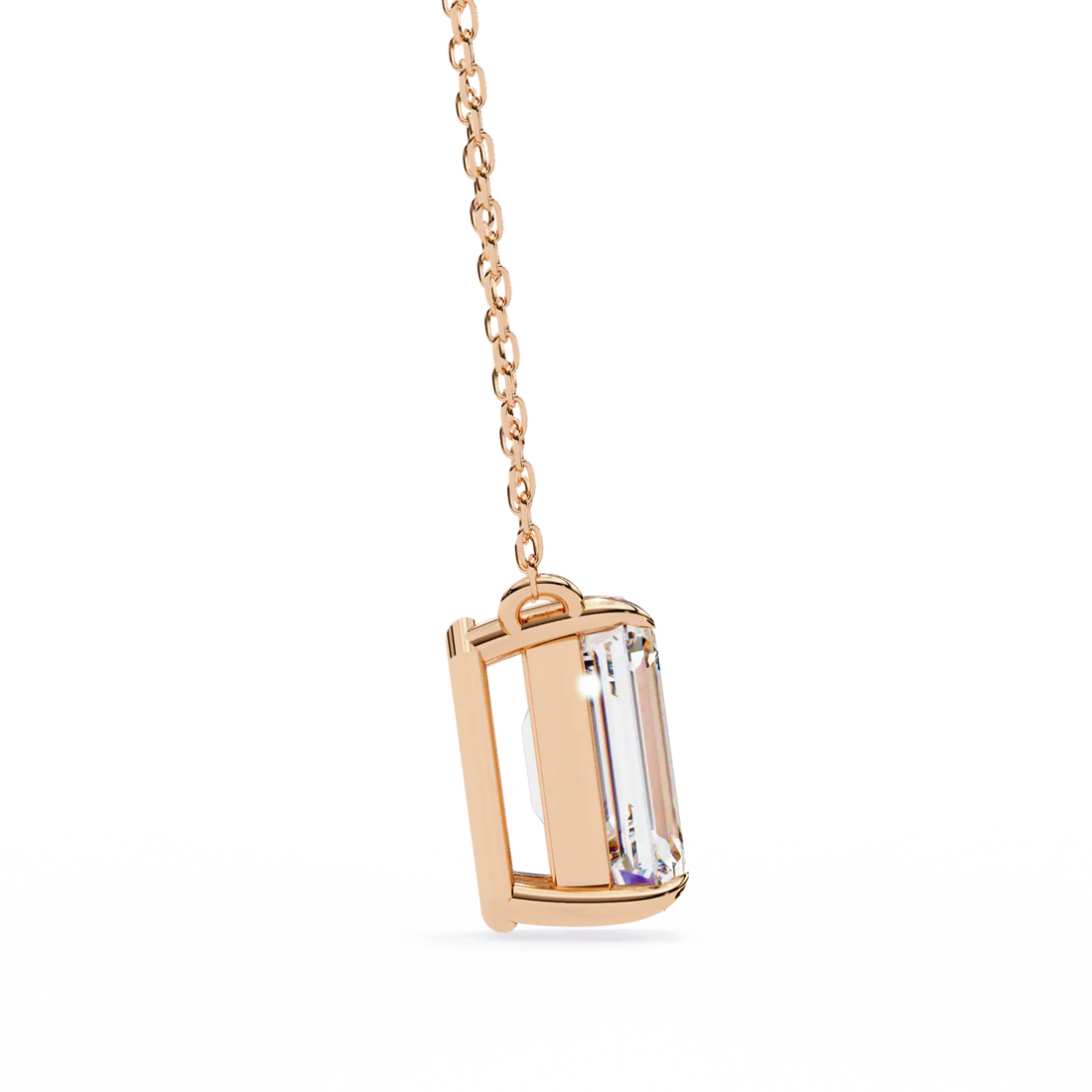 1.00 carat emerald cut solitaire diamond pendant necklace – brilliant fine jewelry