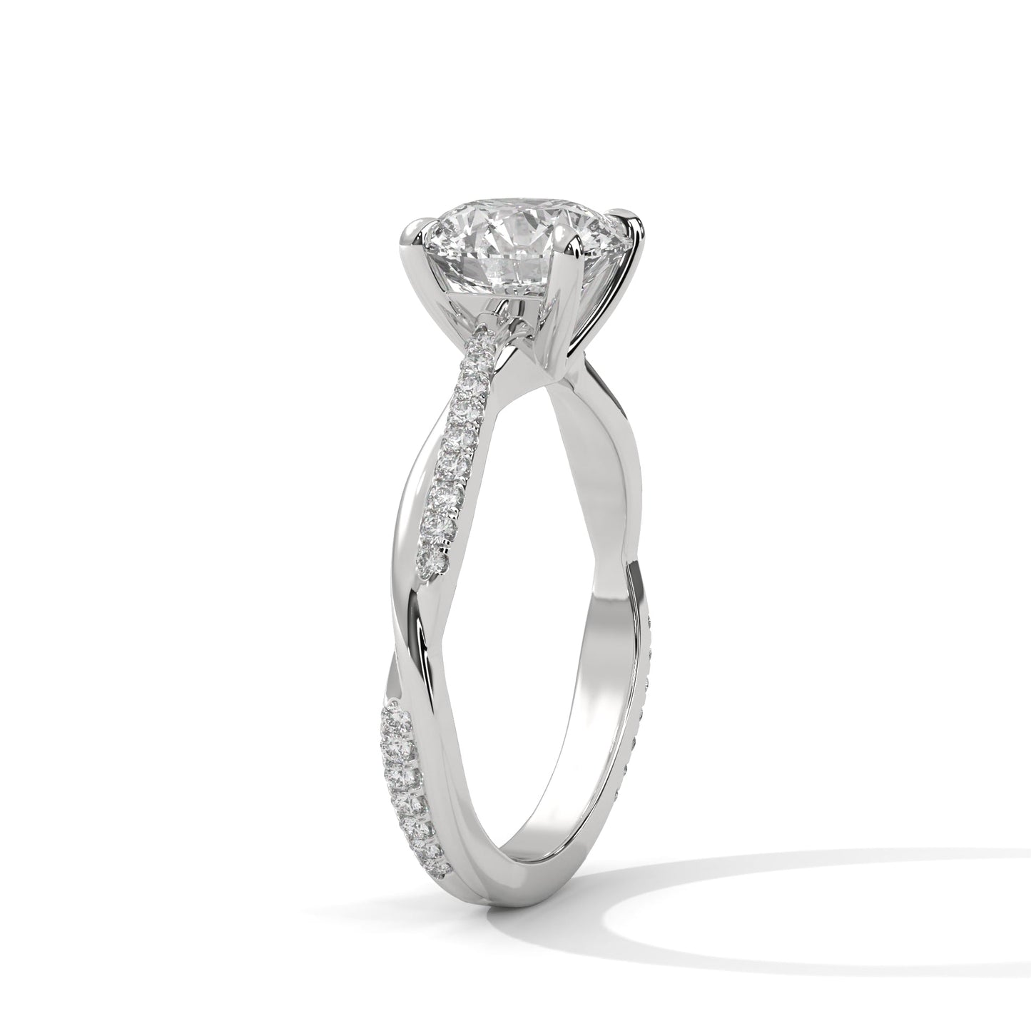 timeless 2.16 ct round cut twisted band diamond solitaire ring – bridal jewelry
