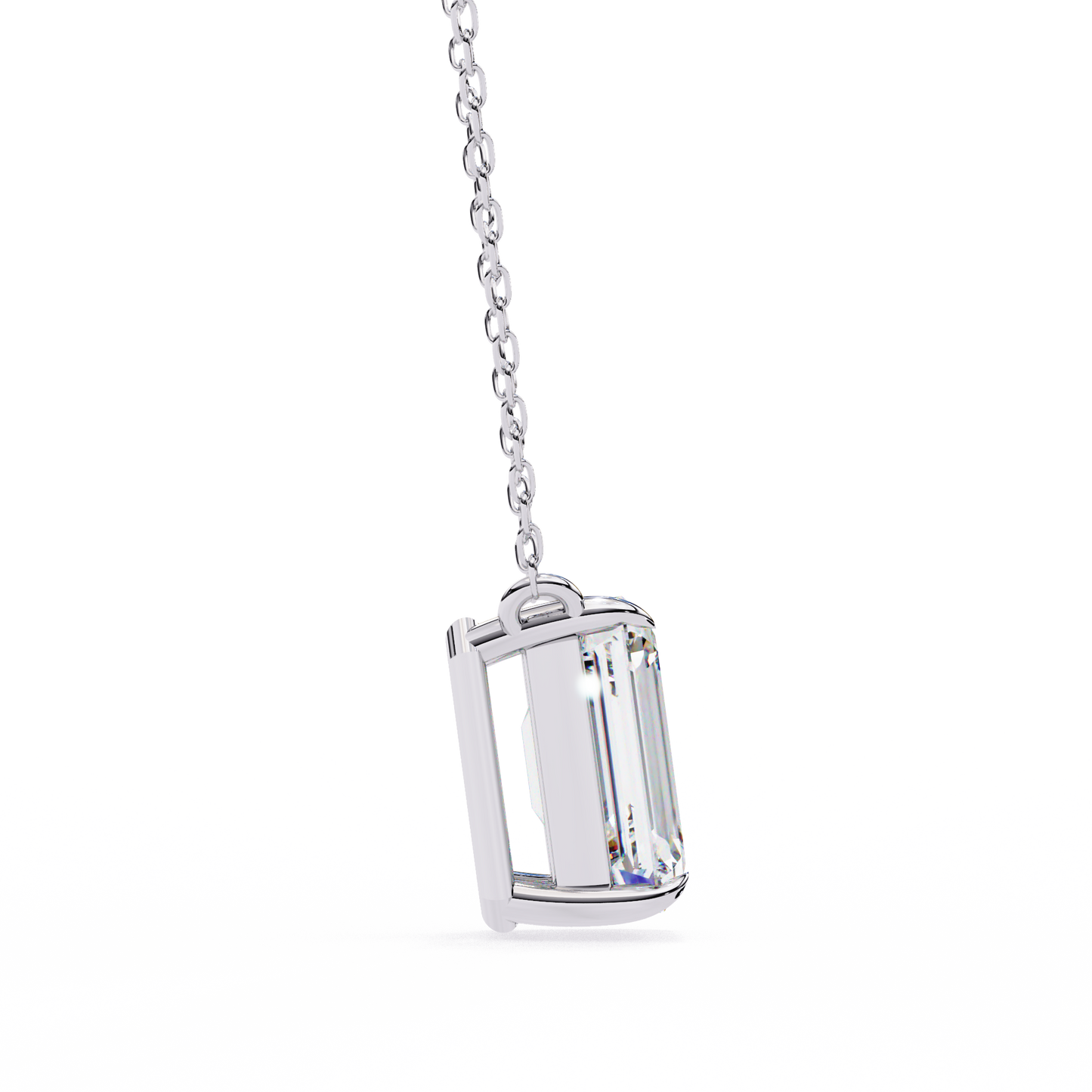 1.00 carat emerald cut solitaire diamond pendant necklace – brilliant fine jewelry