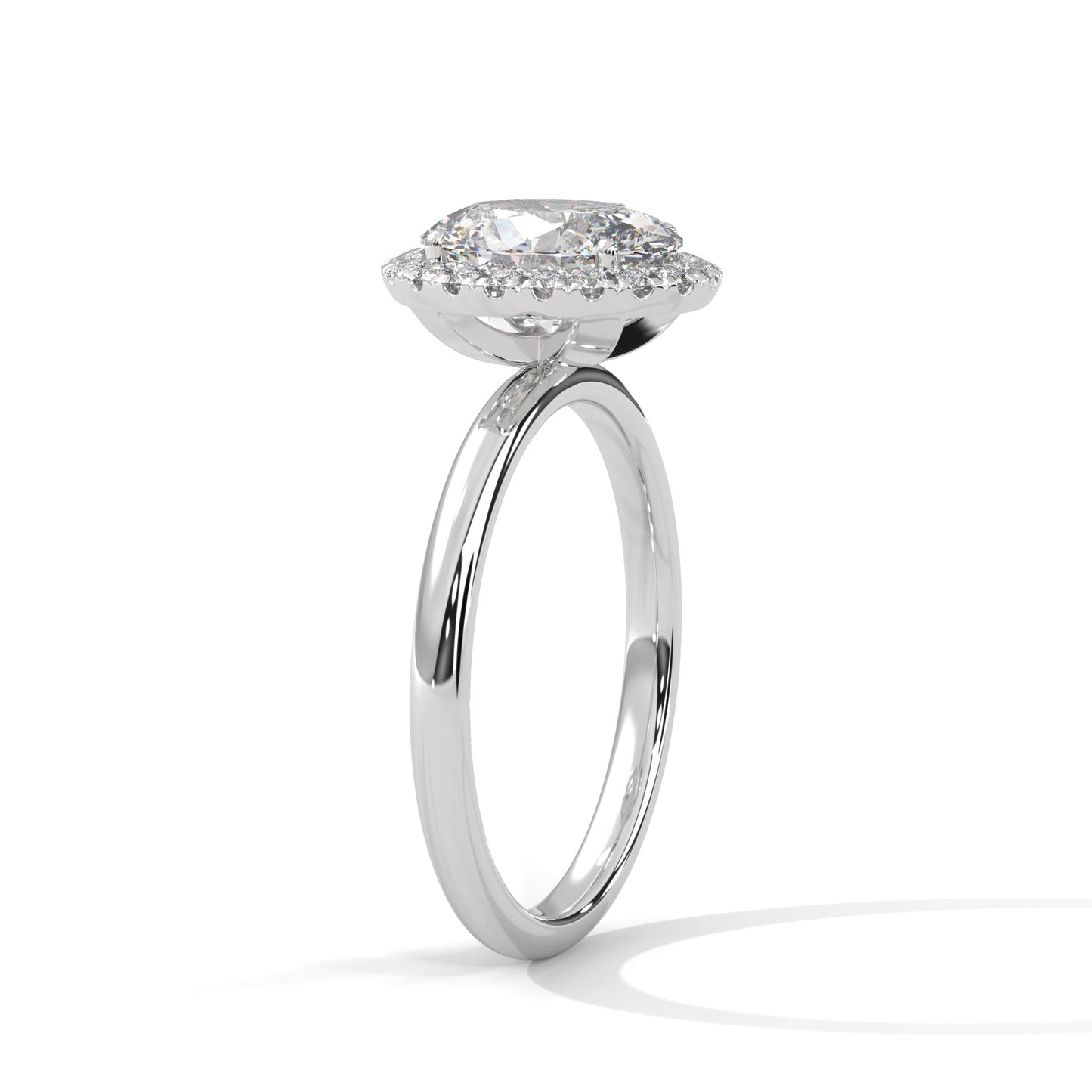 1.20 carat oval cut halo diamond engagement ring with round side stones – elegant bridal jewelry