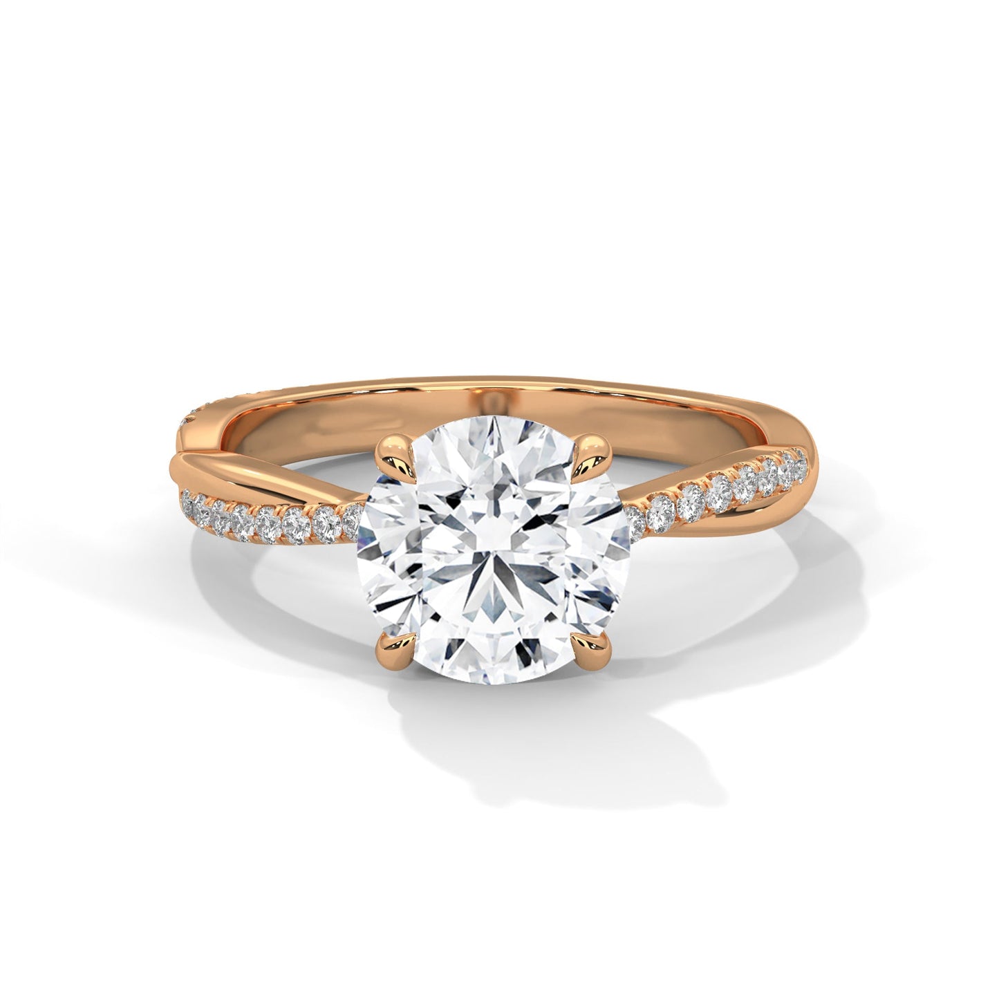 timeless 2.16 ct round cut twisted band diamond solitaire ring – bridal jewelry