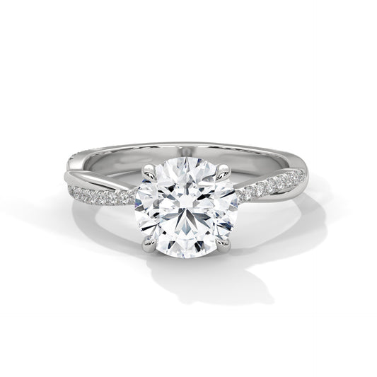 Timeless 2.16 Carat Round Cut Twisted Band Diamond Solitaire Ring – Bridal Jewelry