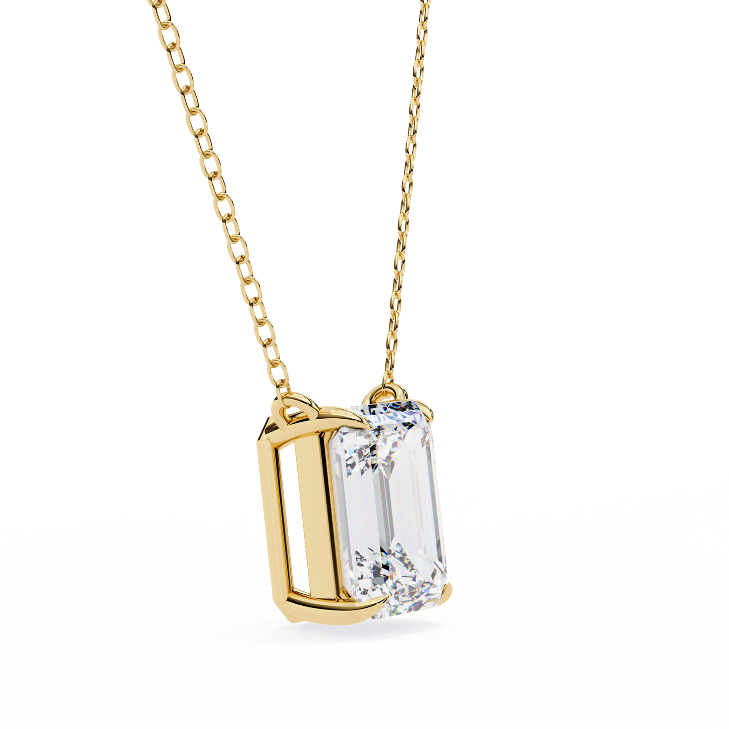 1.00 carat emerald cut solitaire diamond pendant necklace – brilliant fine jewelry