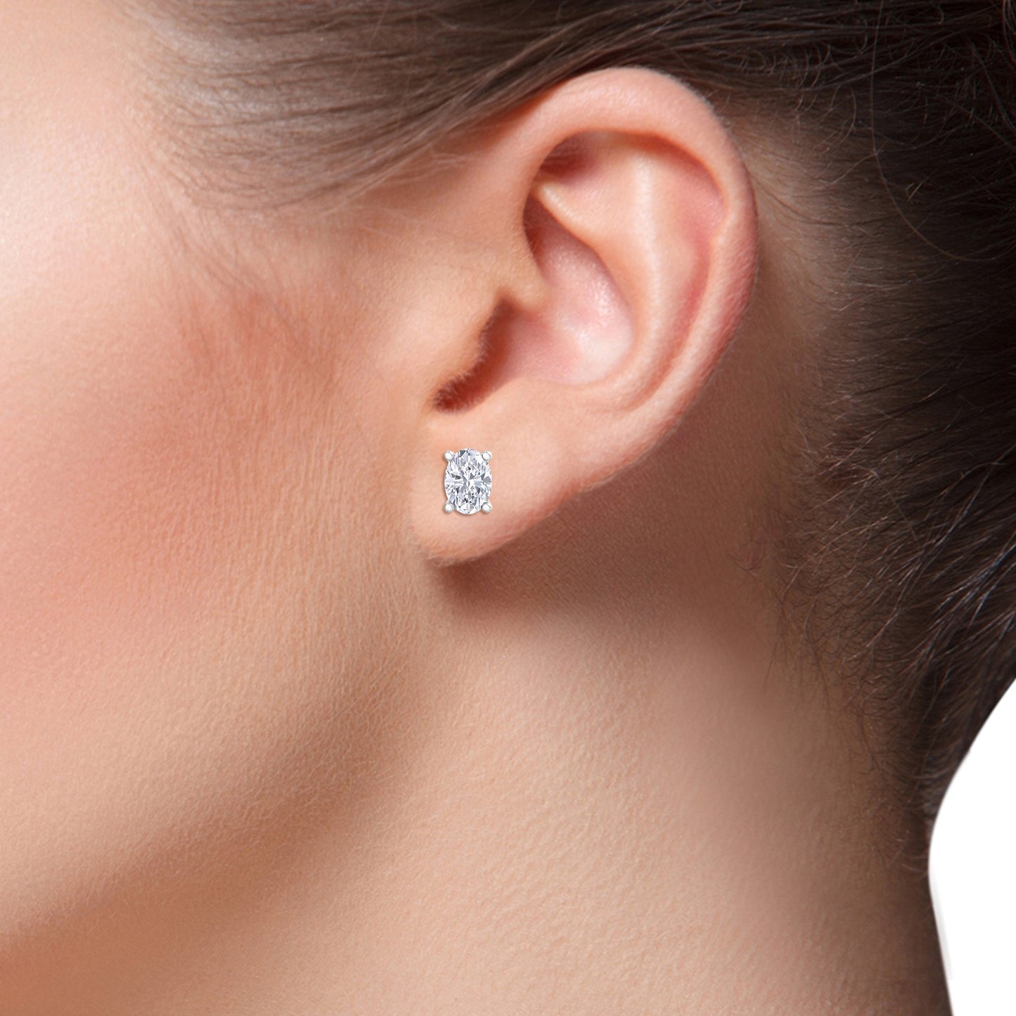 1.64 carat oval cut diamond studs earrings – luxury diamond jewelry