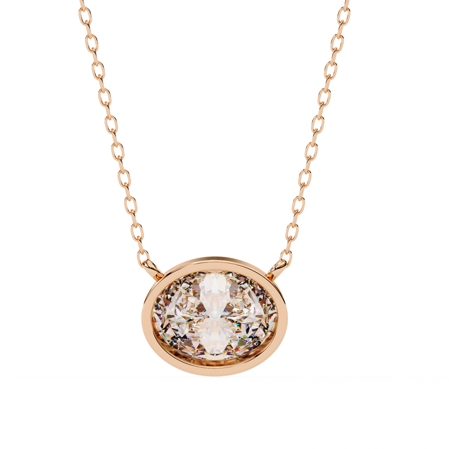 lgd solitaire pendant oval stone (1.55ct) in 14k gold without chain