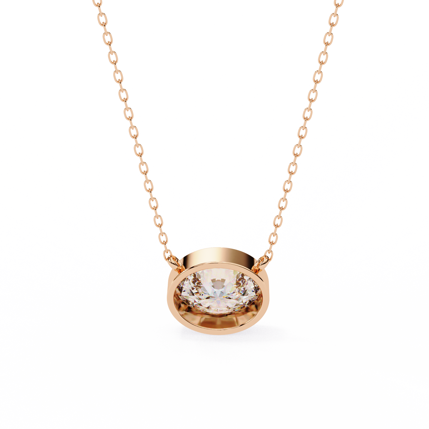 lgd solitaire pendant oval stone (1.55ct) in 14k gold without chain
