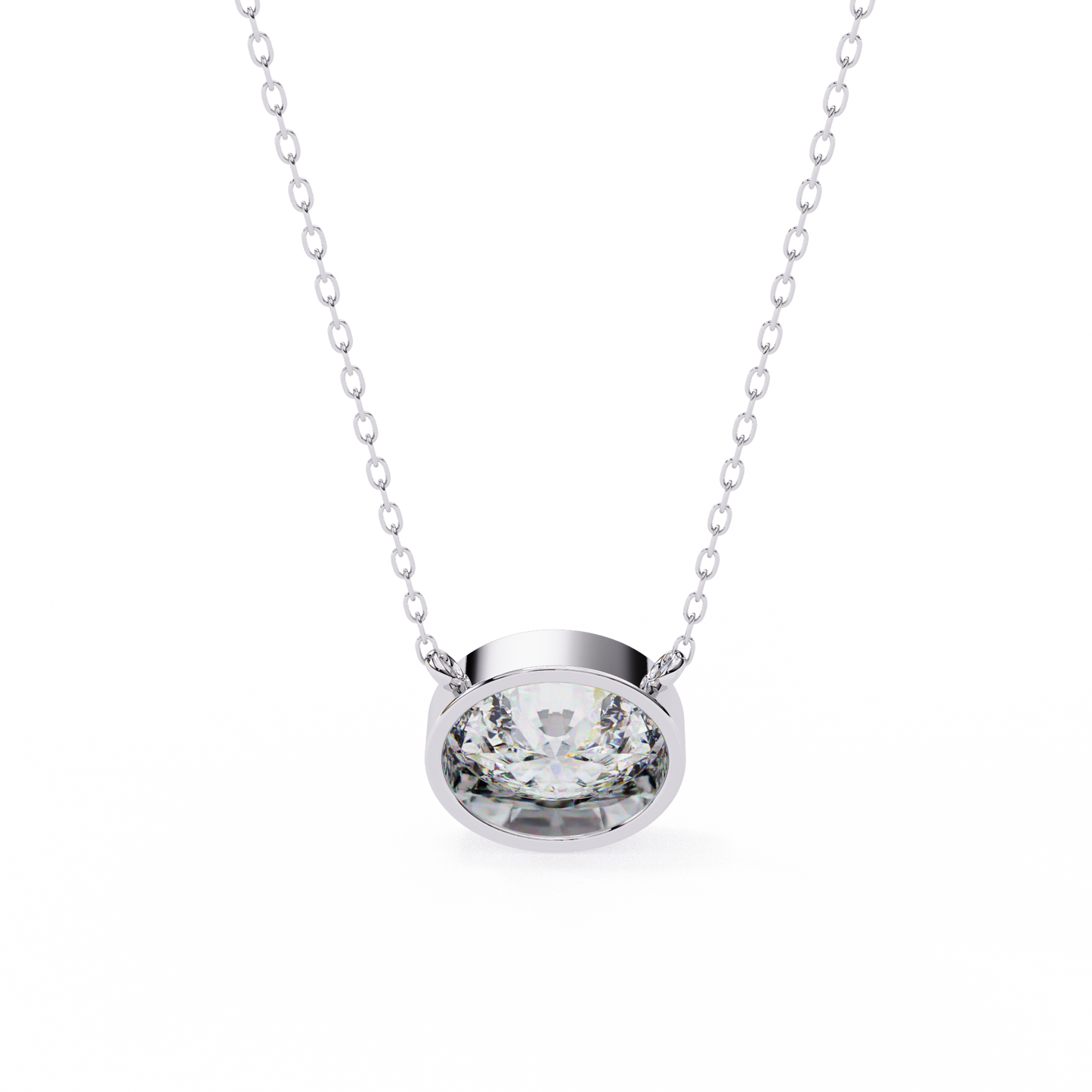 lgd solitaire pendant oval stone (1.55ct) in 14k gold without chain