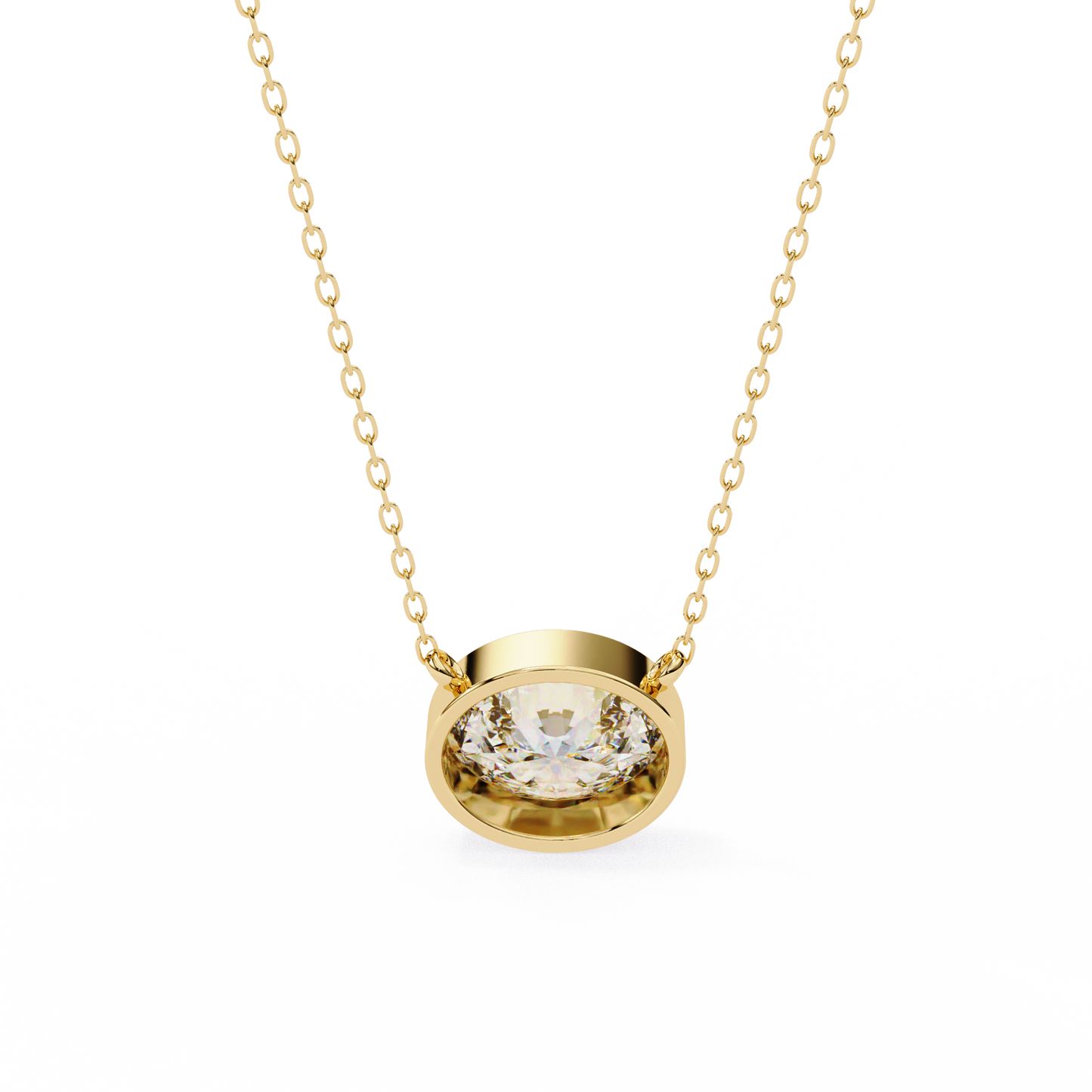lgd solitaire pendant oval stone (1.55ct) in 14k gold without chain