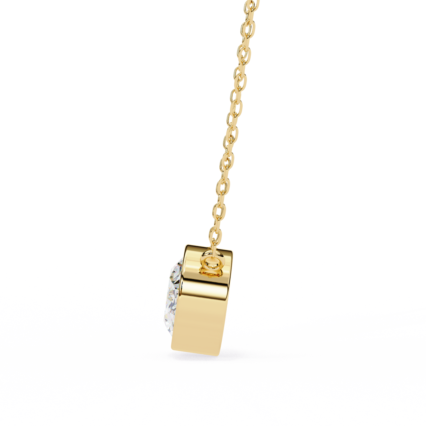 lgd solitaire pendant oval stone (1.55ct) in 14k gold without chain