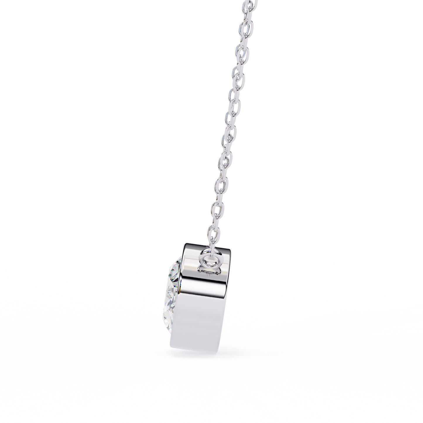 lgd solitaire pendant oval stone (1.55ct) in 14k gold without chain