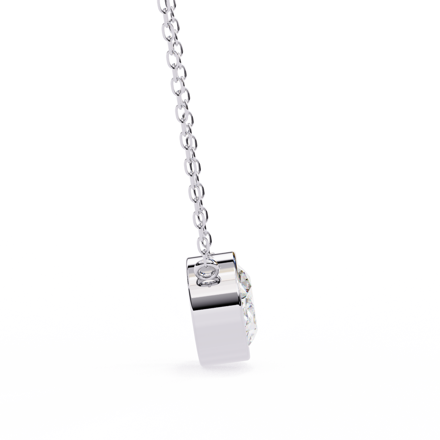 2.00 carat oval cut bezel set diamond solitaire pendant necklace – fine jewelry