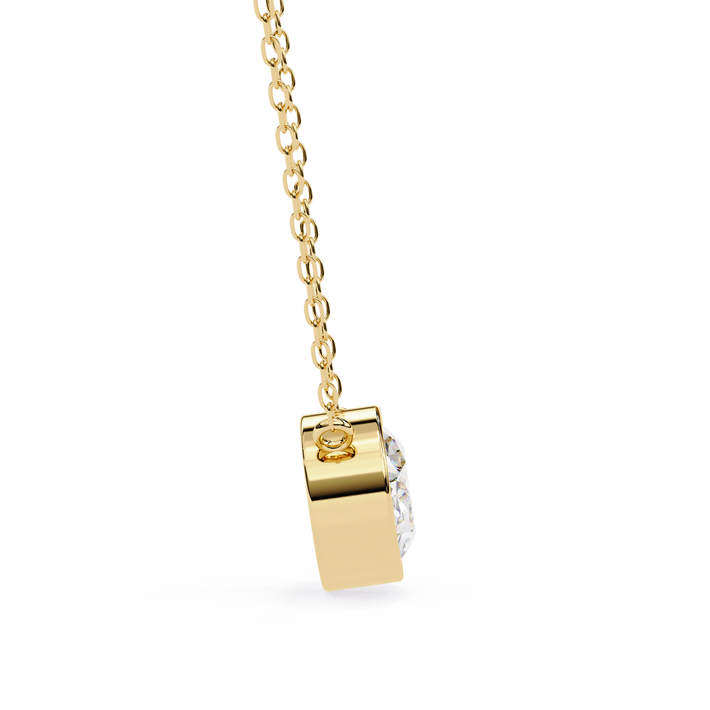 2.00 carat oval cut bezel set diamond solitaire pendant necklace – fine jewelry