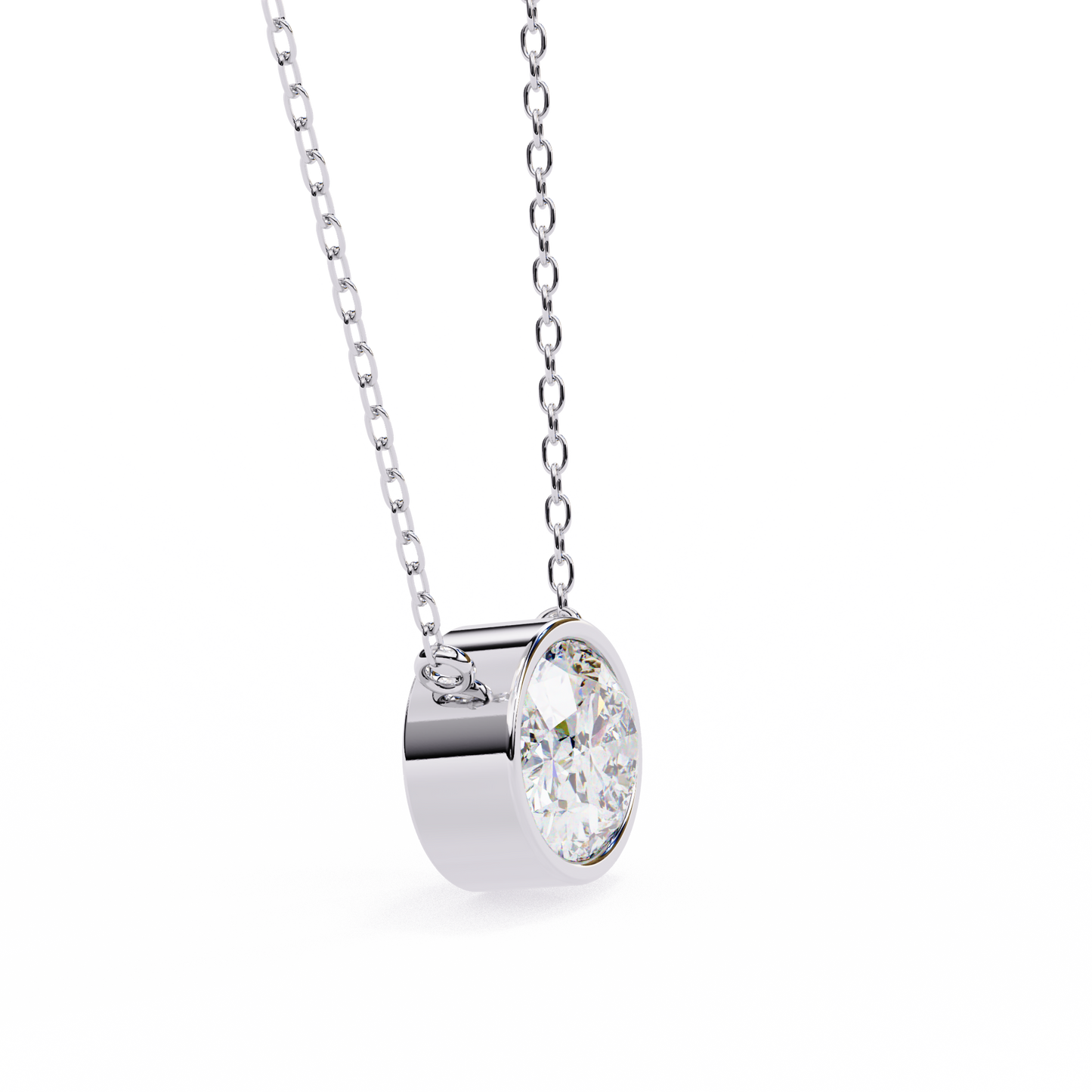 lgd solitaire pendant oval stone (1.55ct) in 14k gold without chain