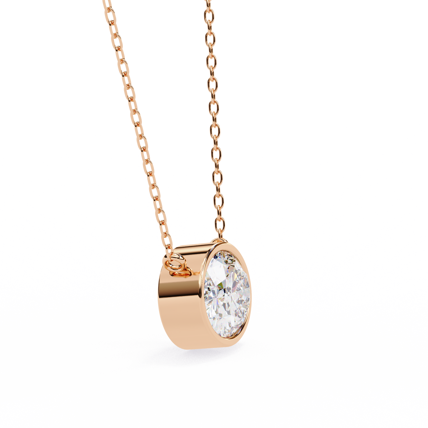 lgd solitaire pendant oval stone (1.55ct) in 14k gold without chain