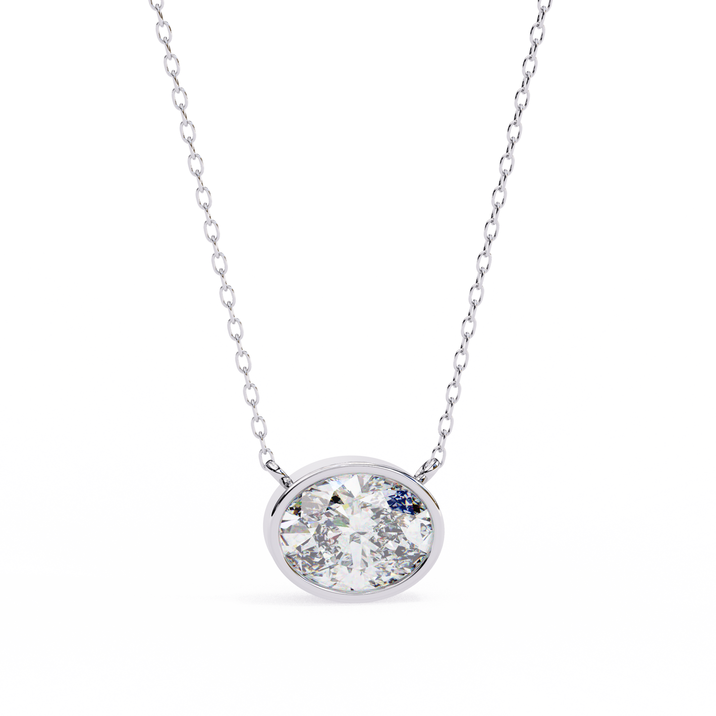 lgd solitaire pendant oval stone (1.55ct) in 14k gold without chain