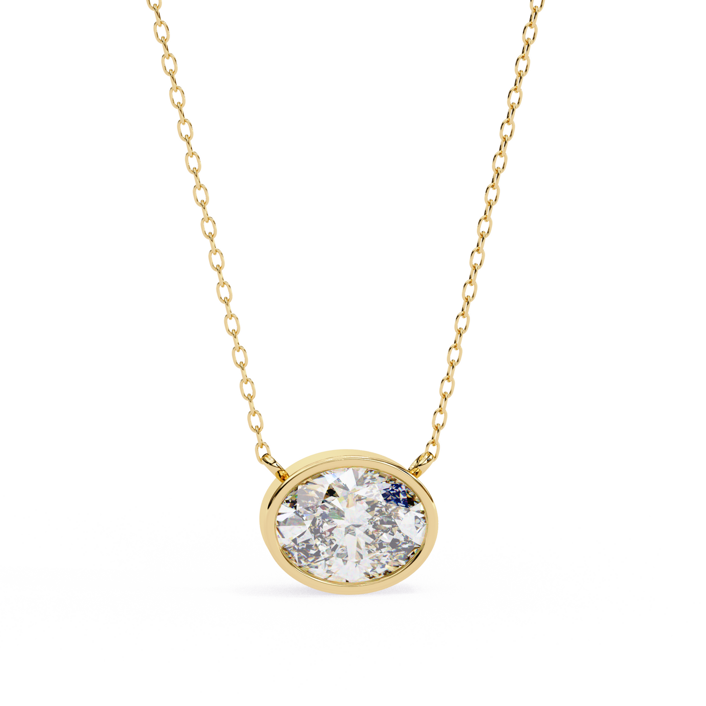 lgd solitaire pendant oval stone (1.55ct) in 14k gold without chain