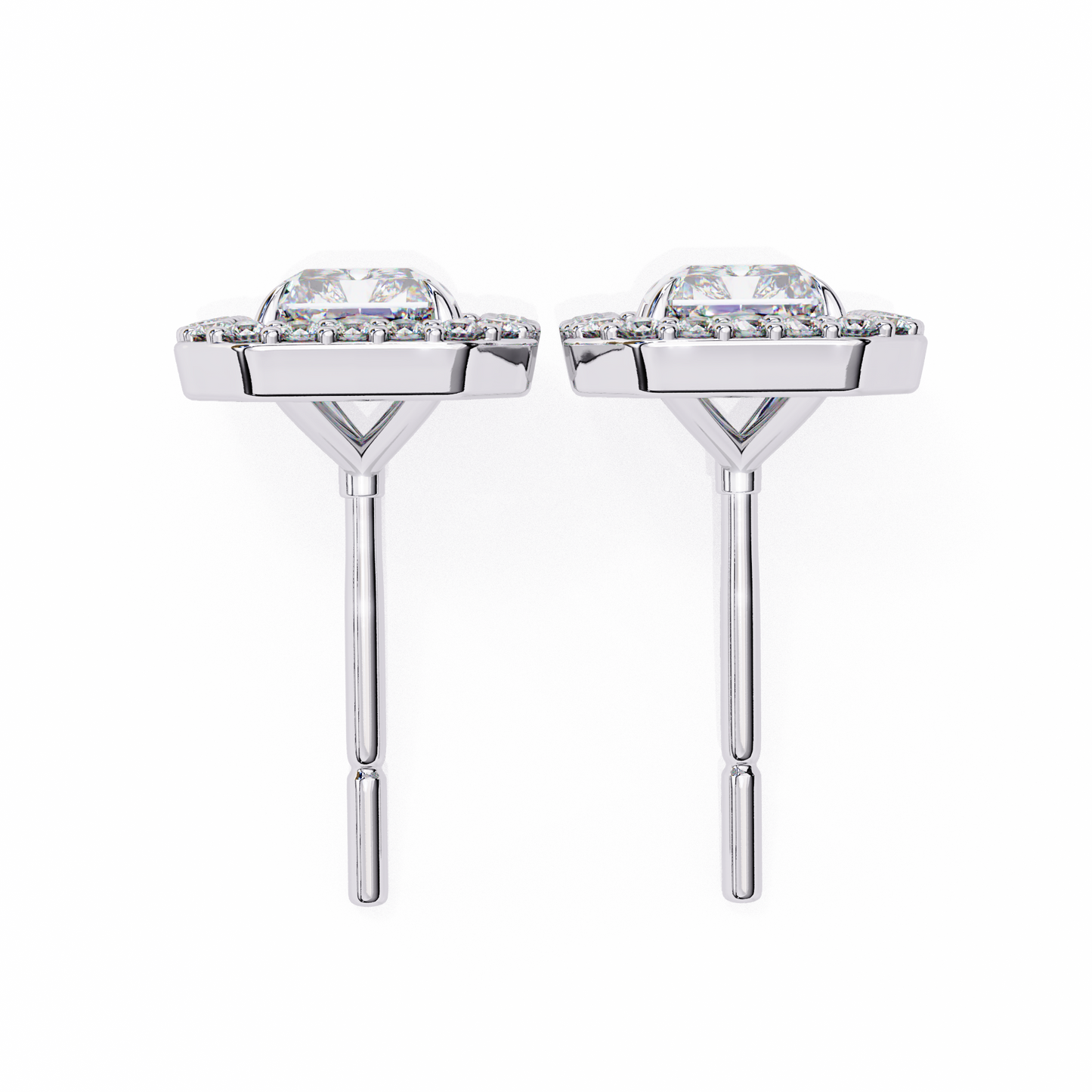 2.84 carat radiant cut diamond halo earrings – luxury fine jewelry