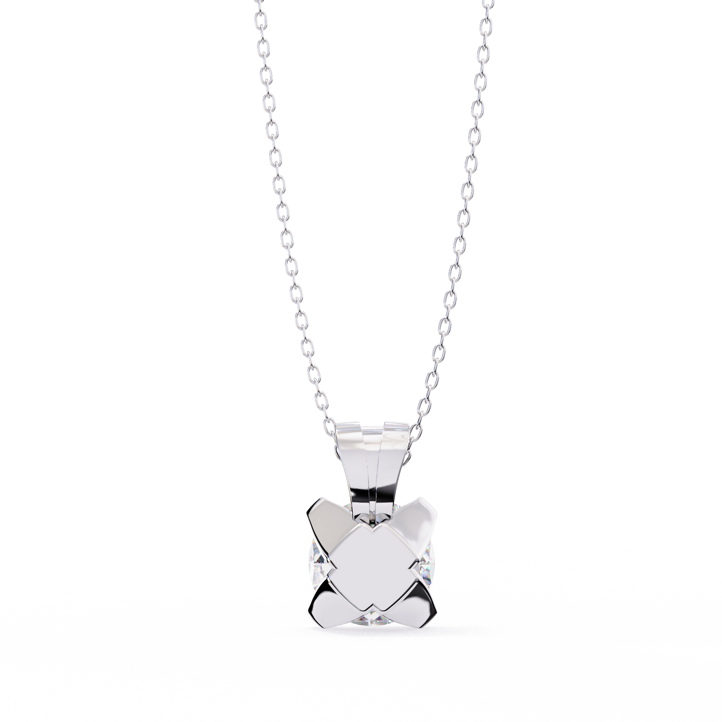lgd solitaire pendant round stone (2.18ct) in 14k gold without chain