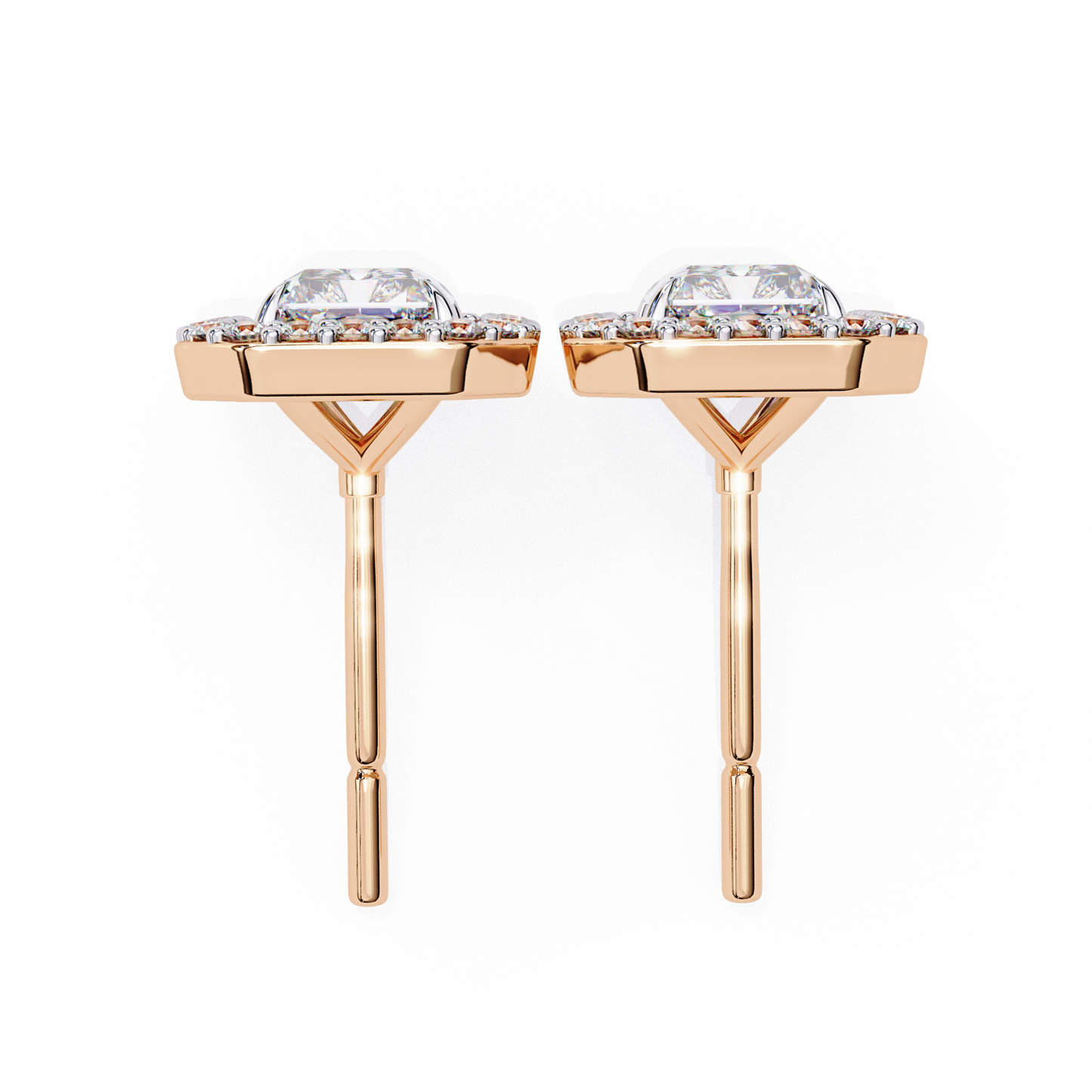 2.84 carat radiant cut diamond halo earrings – luxury fine jewelry