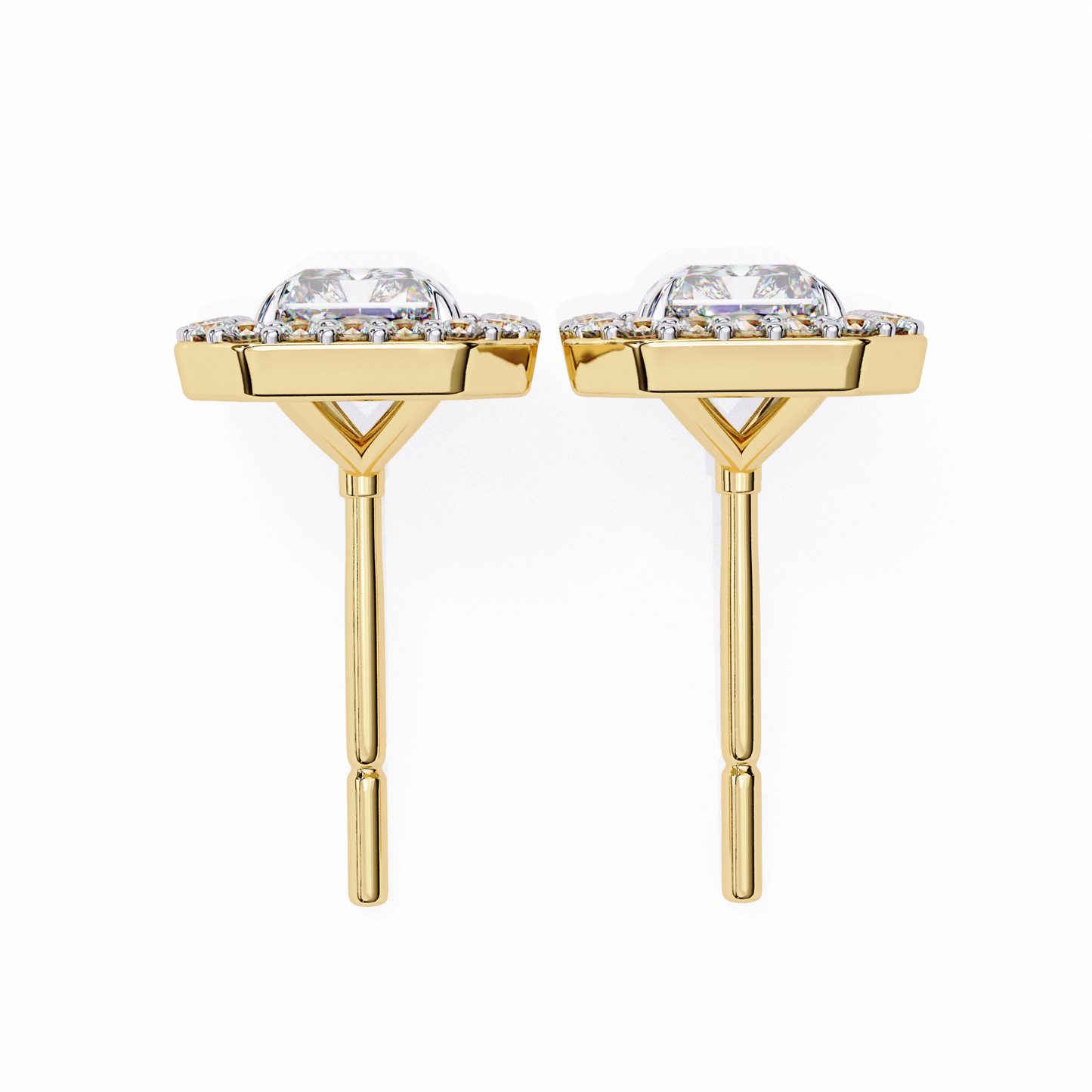 2.84 carat radiant cut diamond halo earrings – luxury fine jewelry