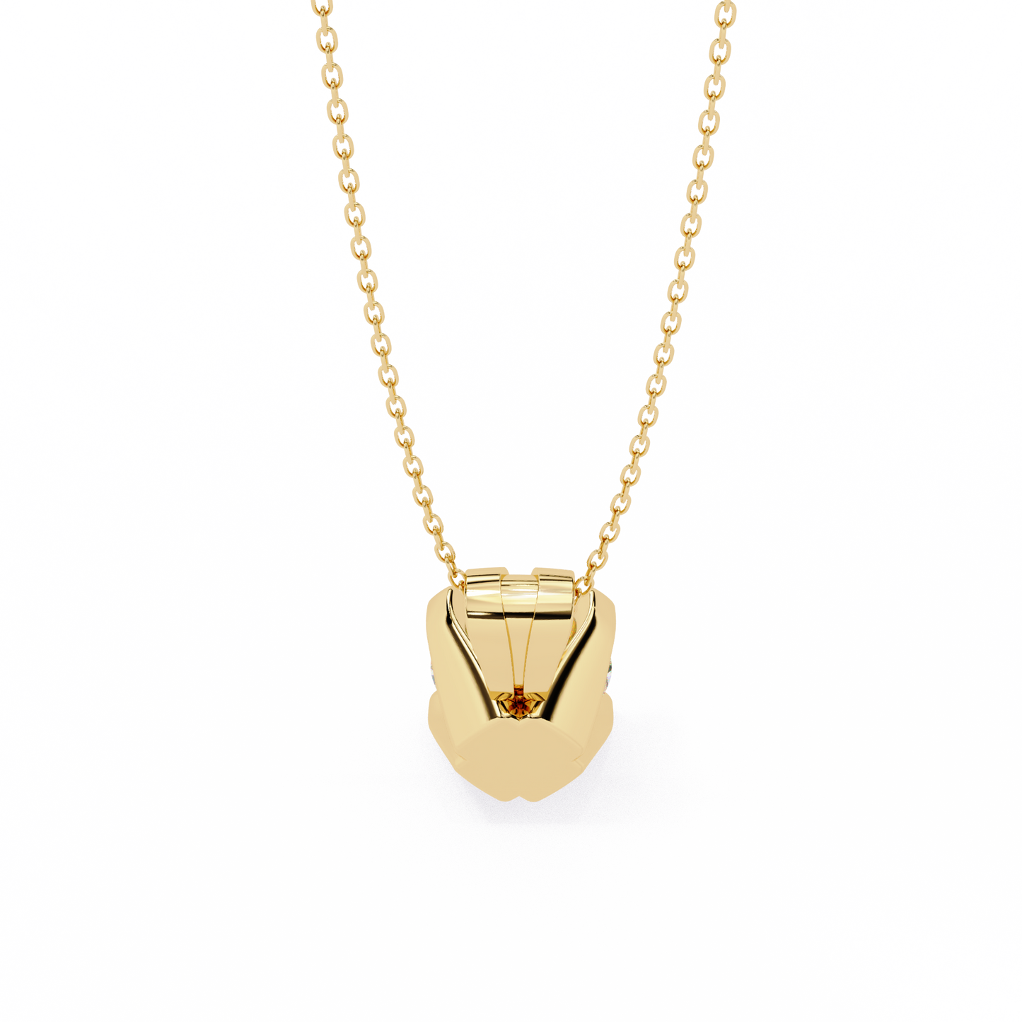 lgd solitaire pendant round stone (2.18ct) in 14k gold without chain