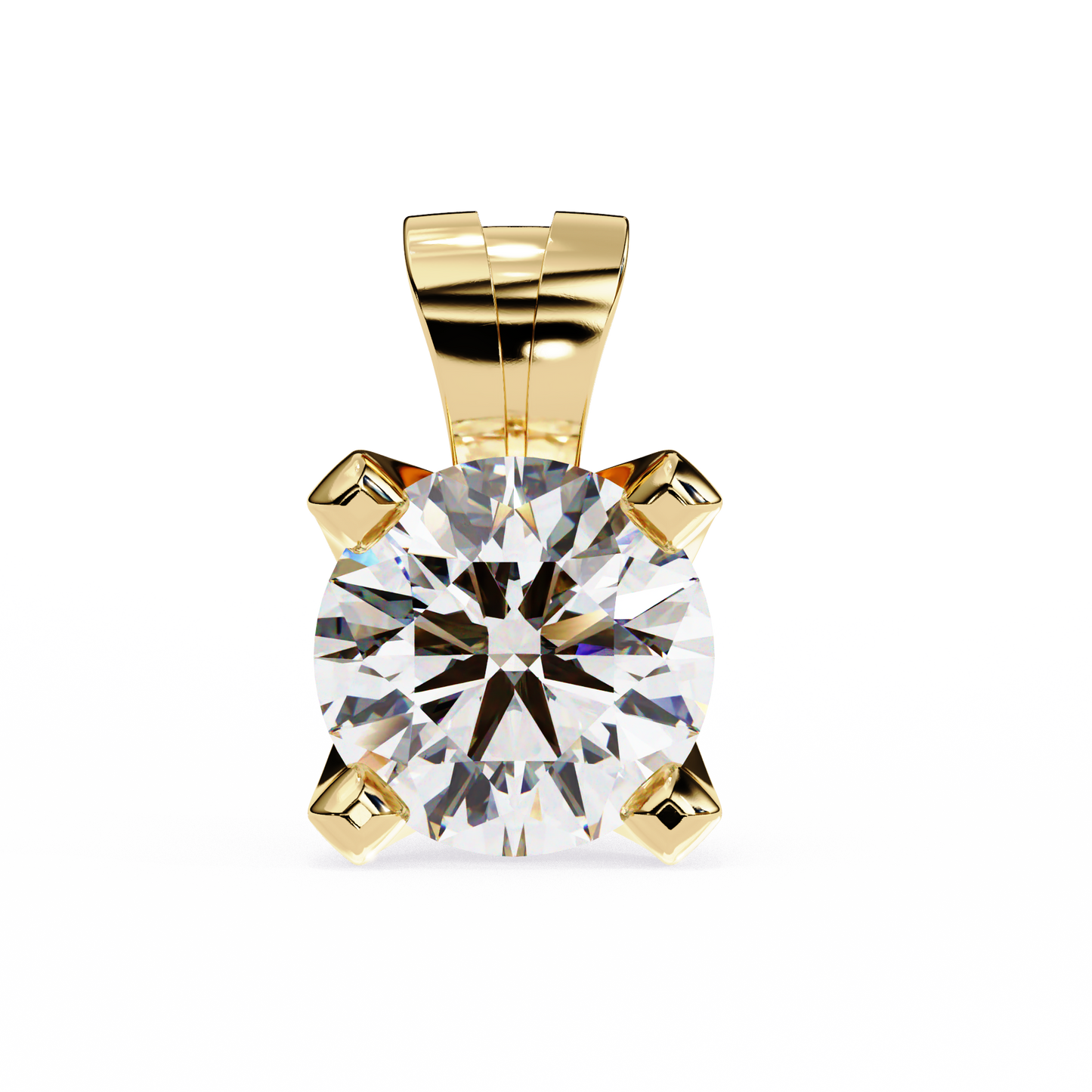 lgd solitaire pendant round stone (2.18ct) in 14k gold without chain
