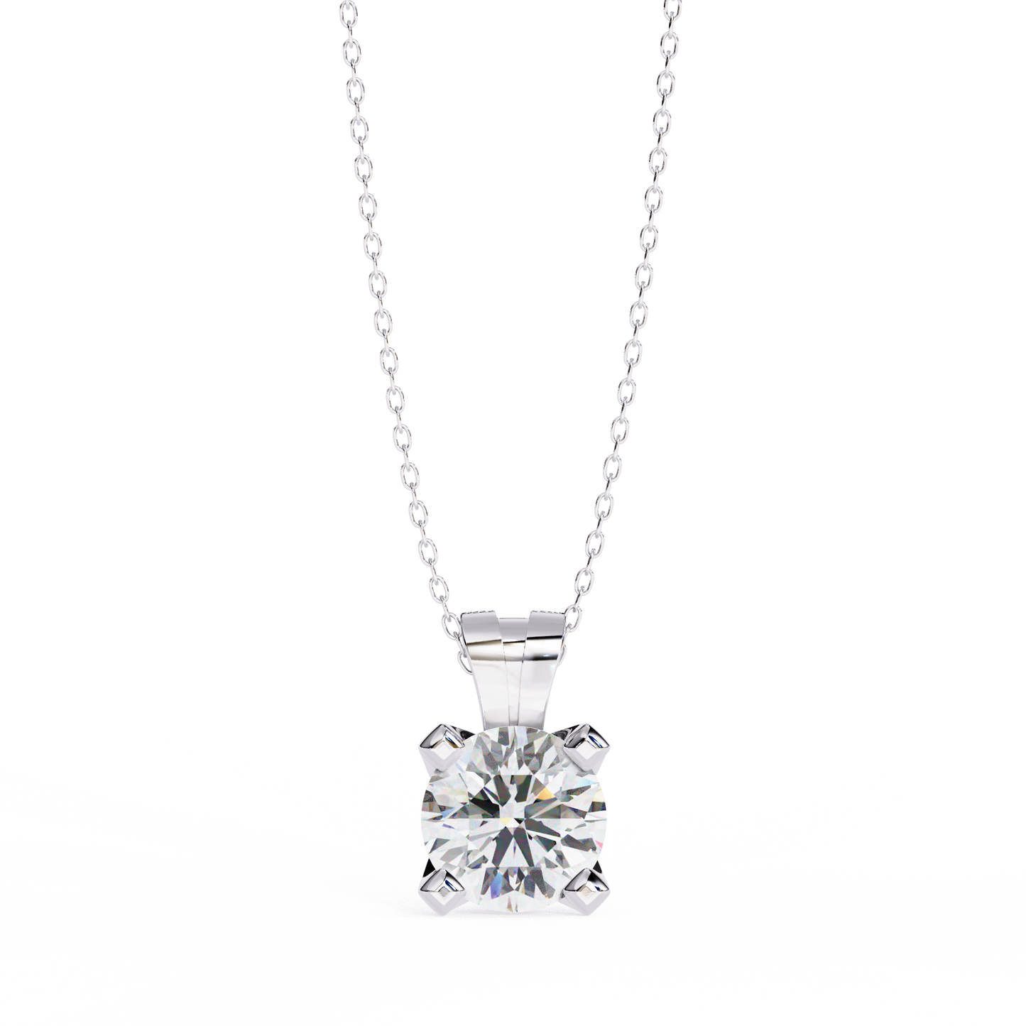 lgd solitaire pendant round stone (2.18ct) in 14k gold without chain