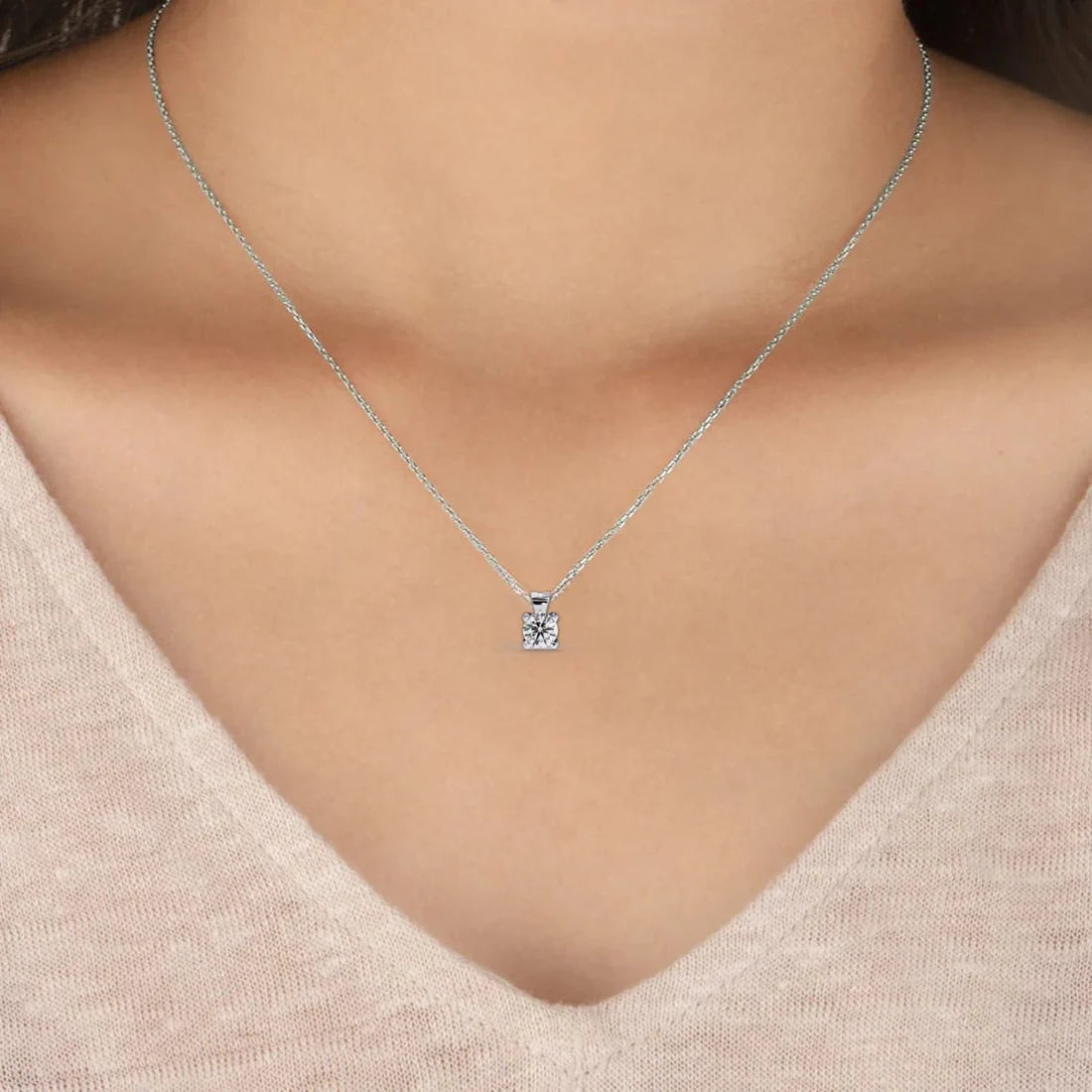 2.00 carat round brilliant cut diamond solitaire pendant necklace - elegant luxury jewelry