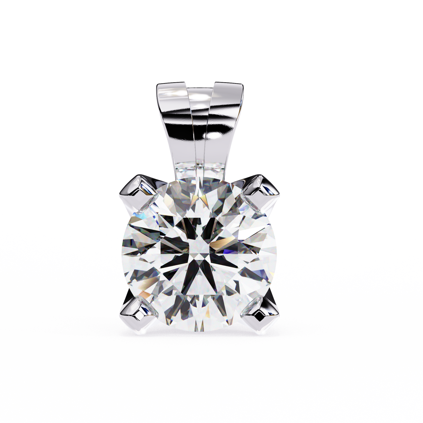 lgd solitaire pendant round stone (2.18ct) in 14k gold without chain