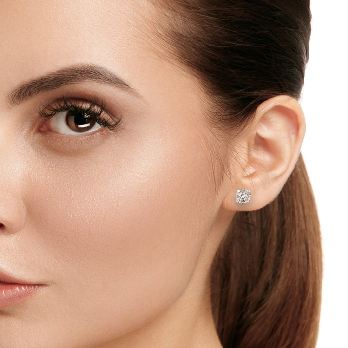 2.84 carat radiant cut diamond halo earrings – luxury fine jewelry