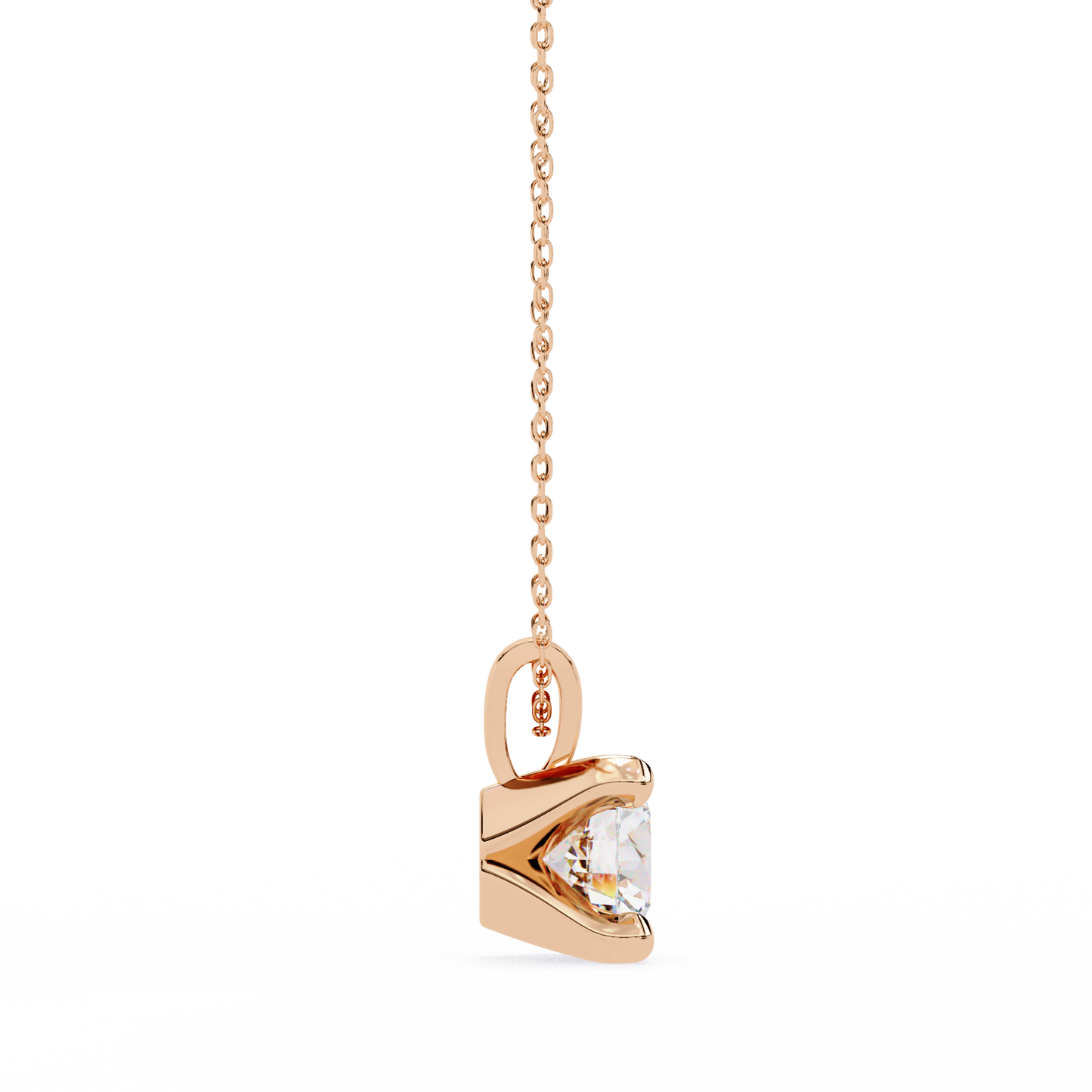 lgd solitaire pendant round stone (2.18ct) in 14k gold without chain