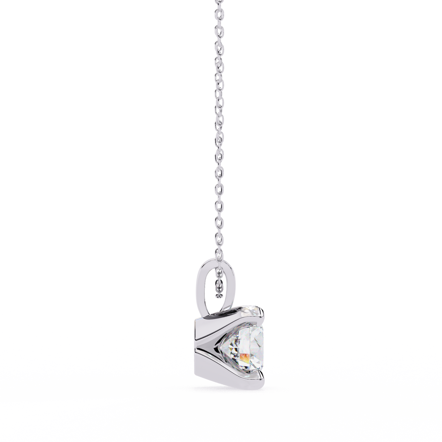 lgd solitaire pendant round stone (2.18ct) in 14k gold without chain