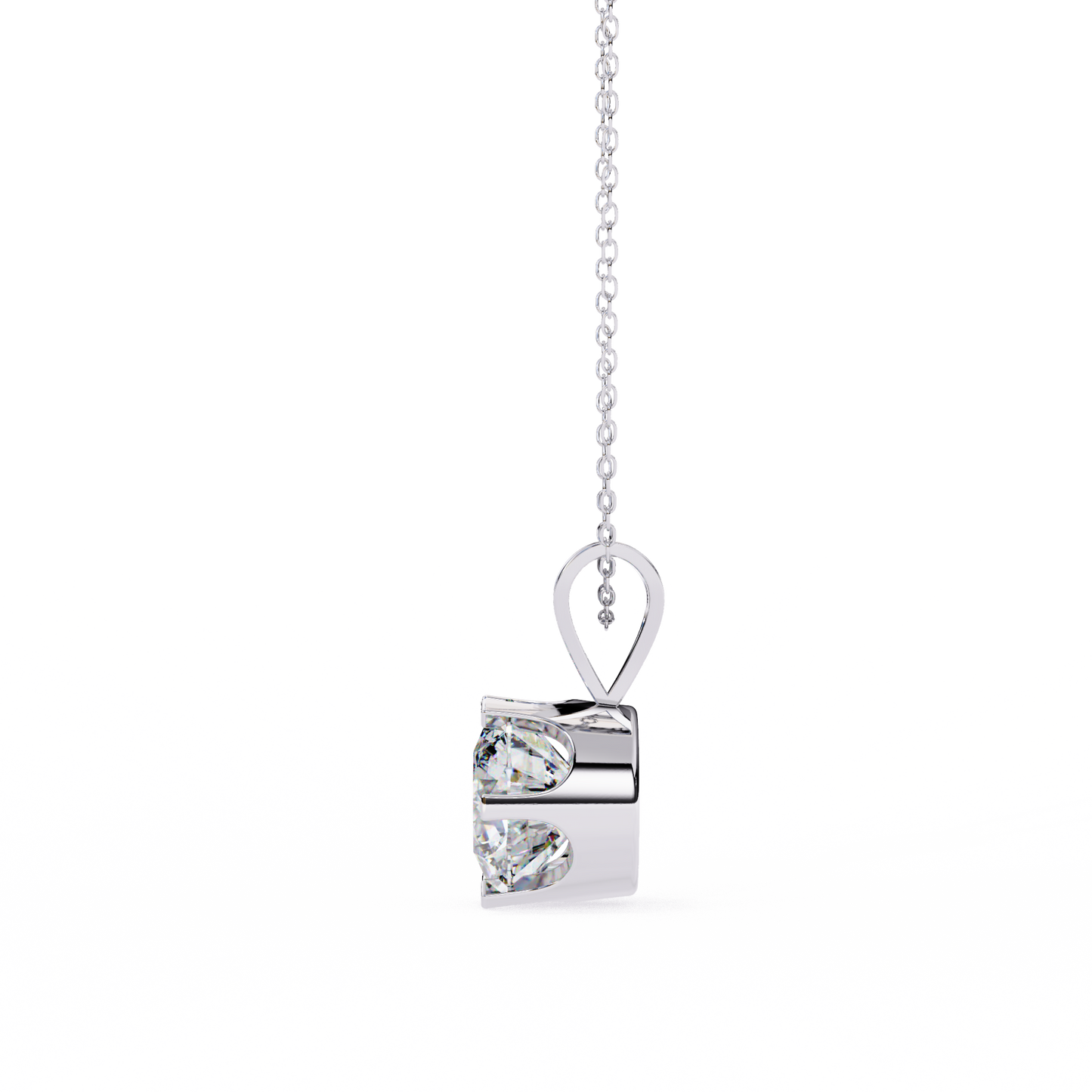 lgd solitaire pendant round stone (2.14ct) in 14k gold without chain