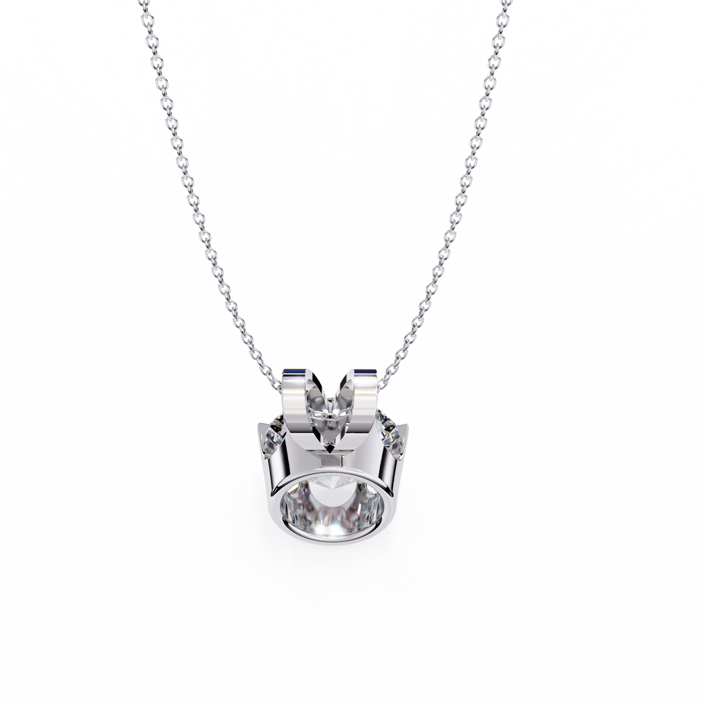 lgd solitaire pendant round stone (2.14ct) in 14k gold without chain
