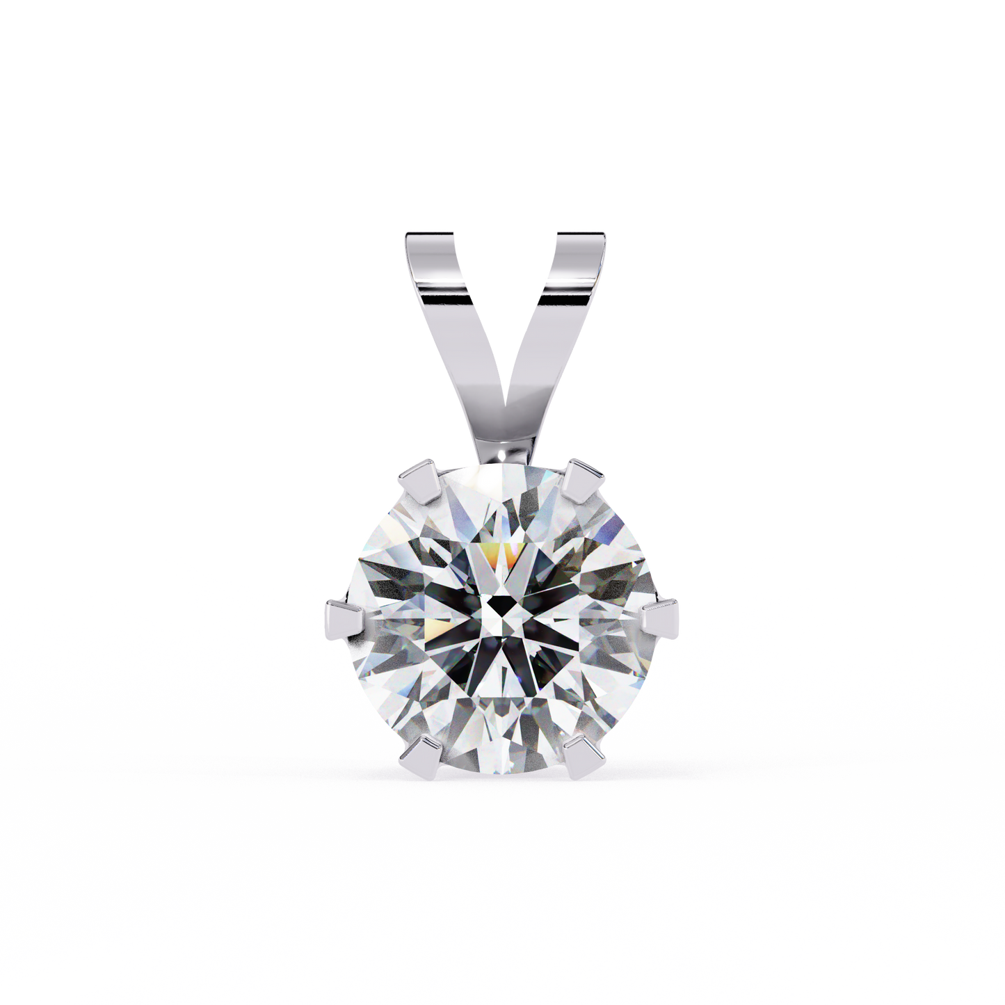 lgd solitaire pendant round stone (2.14ct) in 14k gold without chain