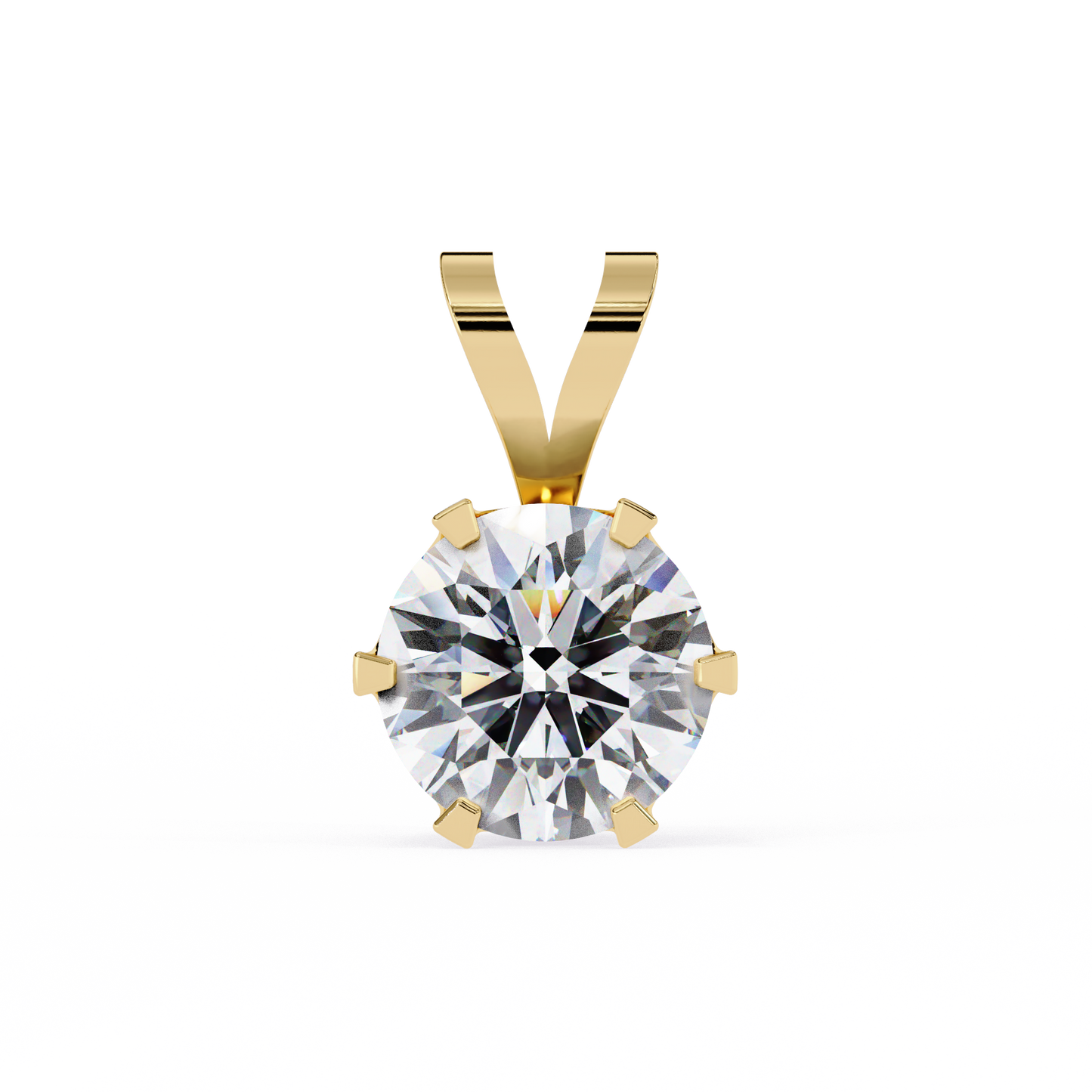 lgd solitaire pendant round stone (2.14ct) in 14k gold without chain