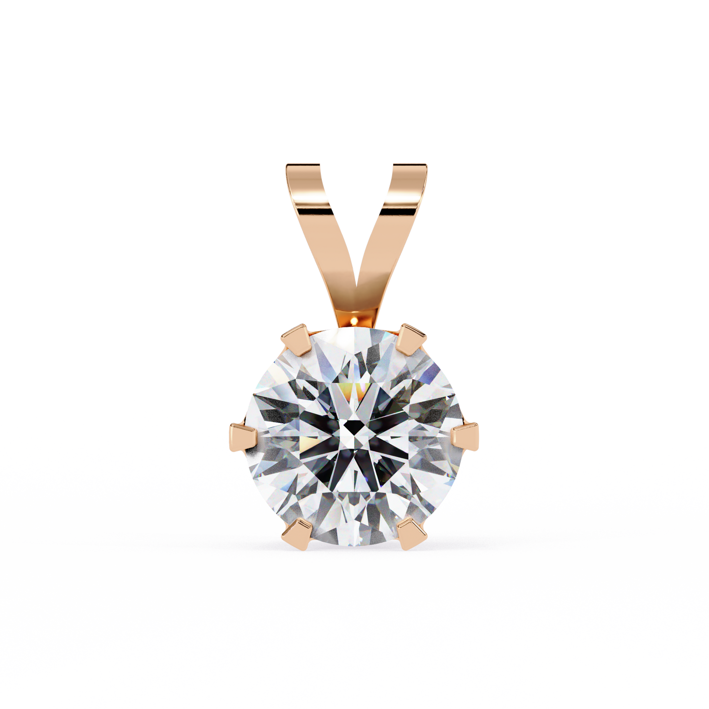 lgd solitaire pendant round stone (2.14ct) in 14k gold without chain