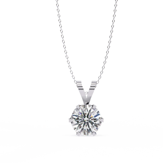 2.00 Carat Round Brilliant Cut Diamond Solitaire Pendant Necklace – Classic Fine Jewelry
