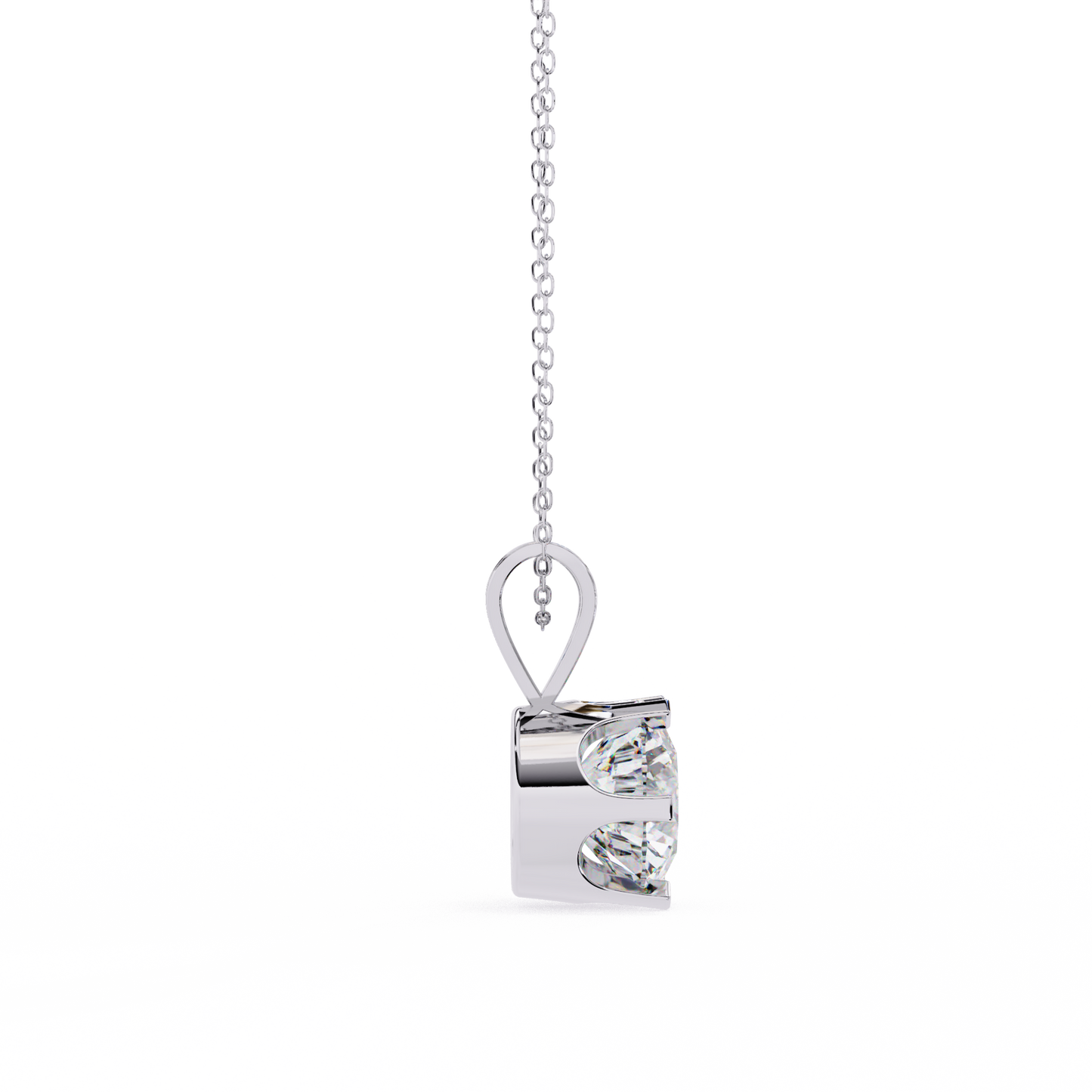 lgd solitaire pendant round stone (2.14ct) in 14k gold without chain