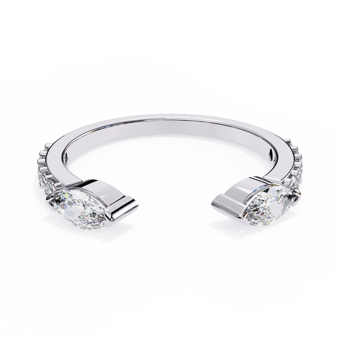 2.10 carat marquise & round diamond engagement ring for women โ luxury bridal jewelry